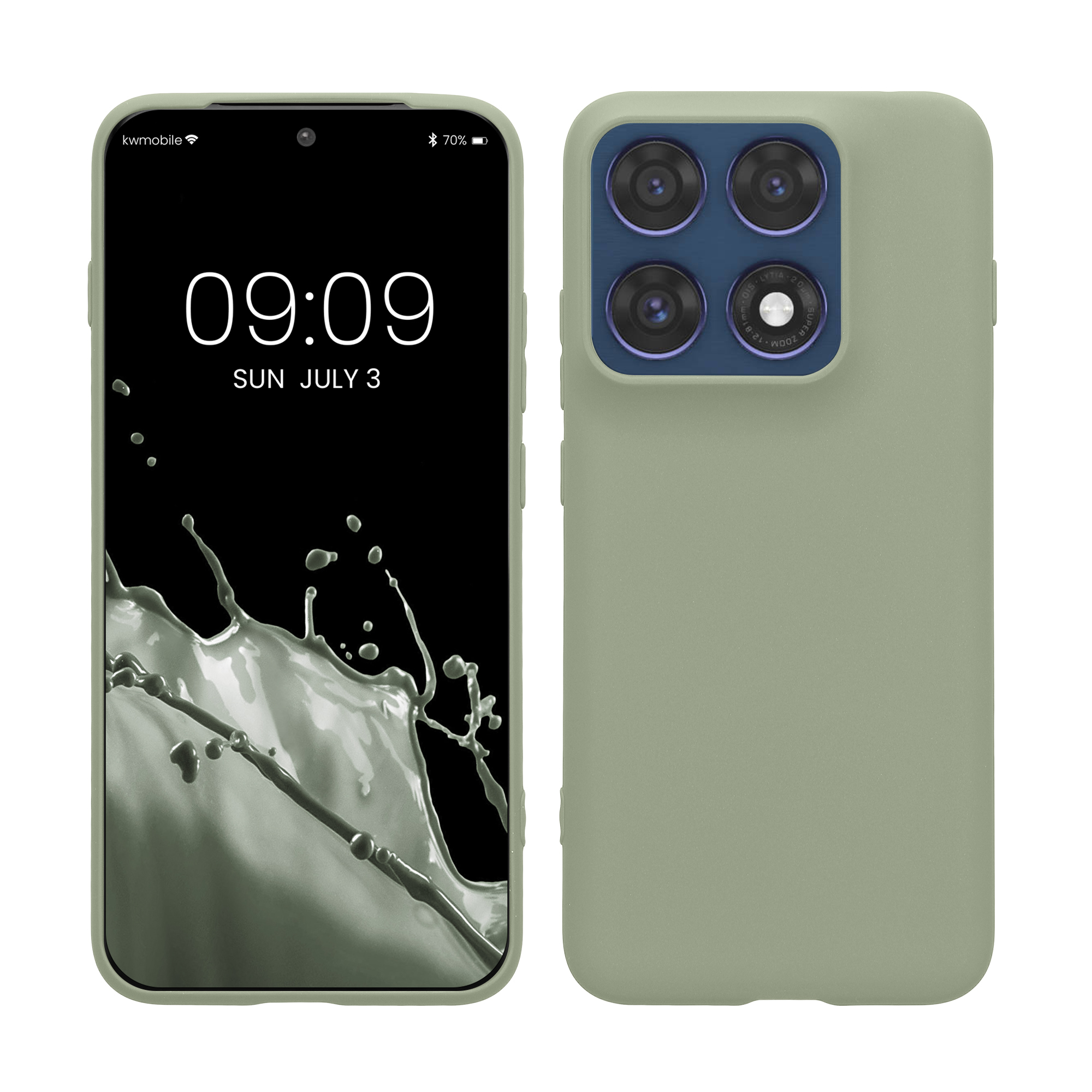Pouzdro pro Motorola Edge 70 Pro kwmobile TPU - šedozelená