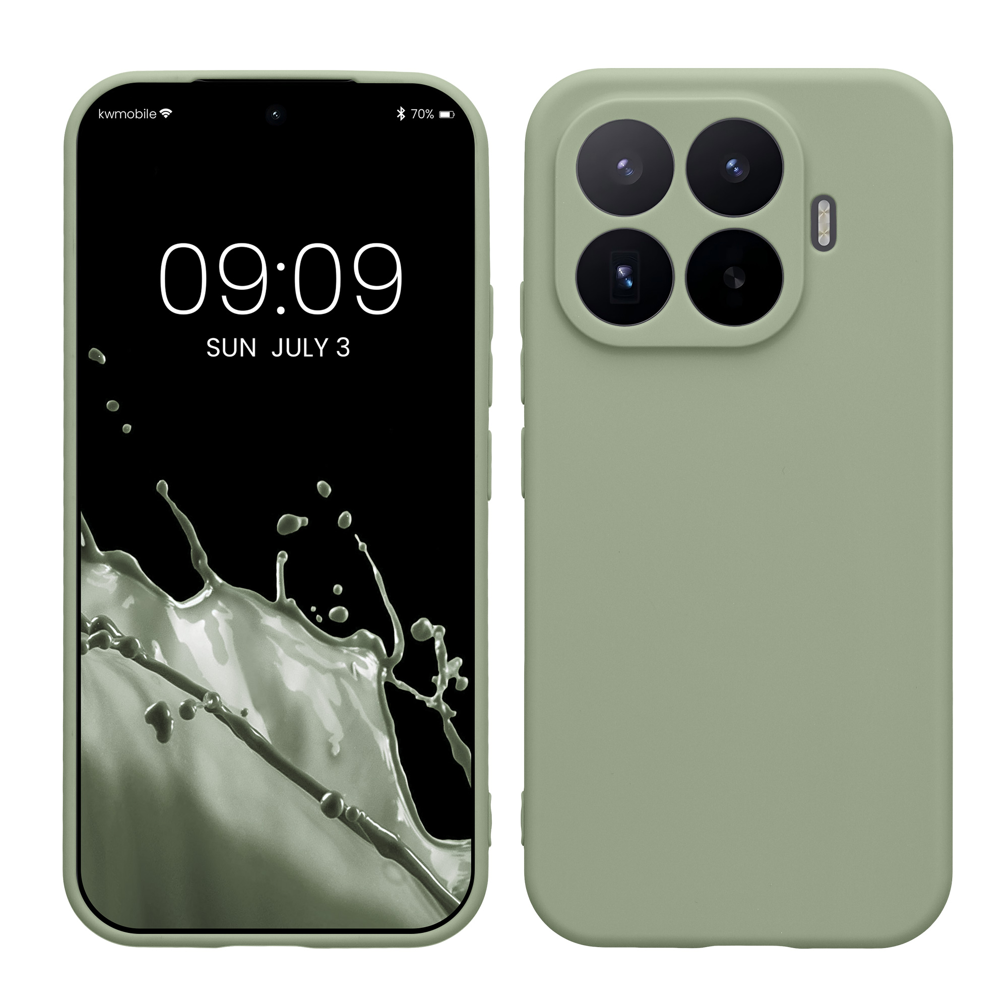 Pouzdro pro Xiaomi 17T kwmobile tenké TPU - šedozelená