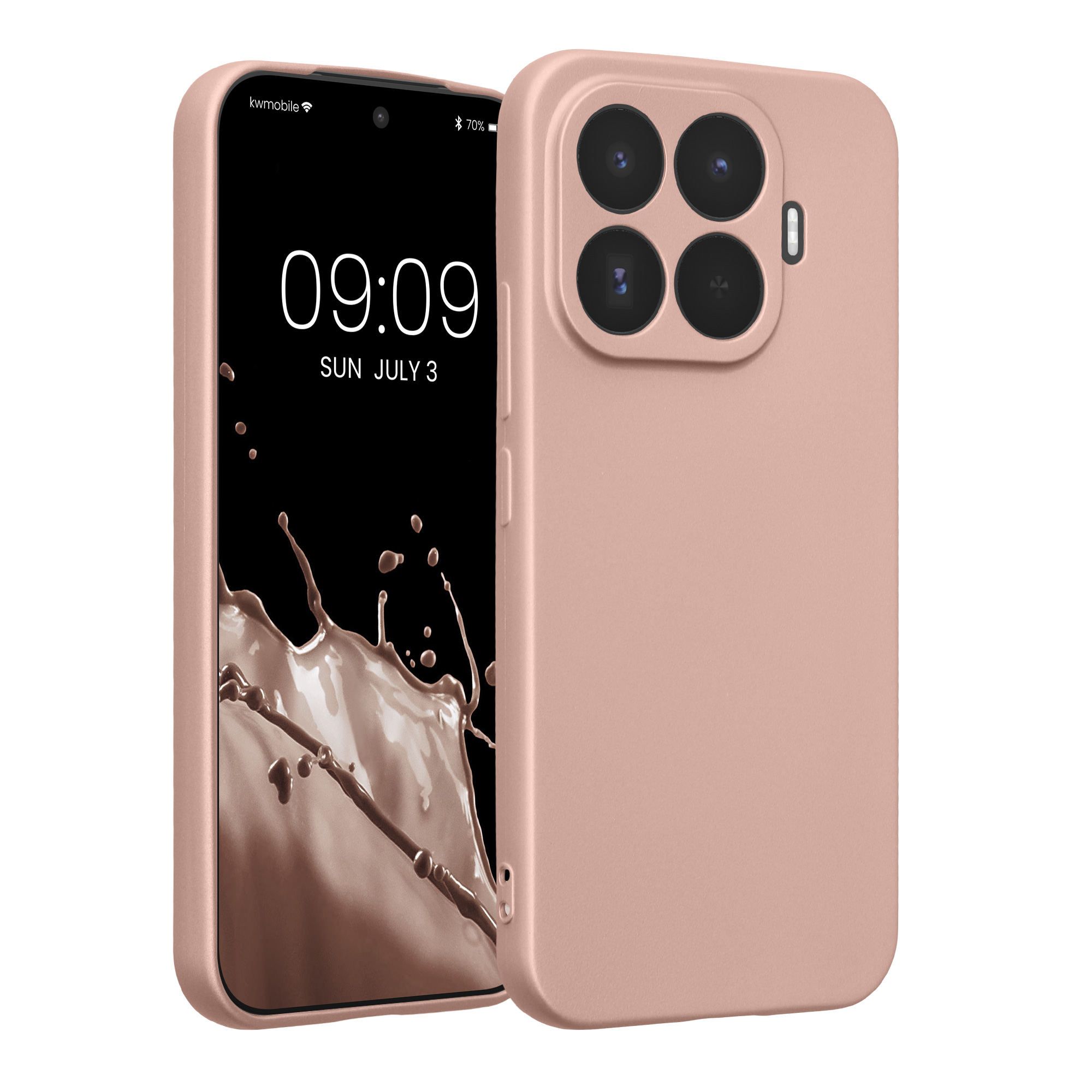Pouzdro pro Xiaomi 17T kwmobile metalické TPU - metalická růžové zlato