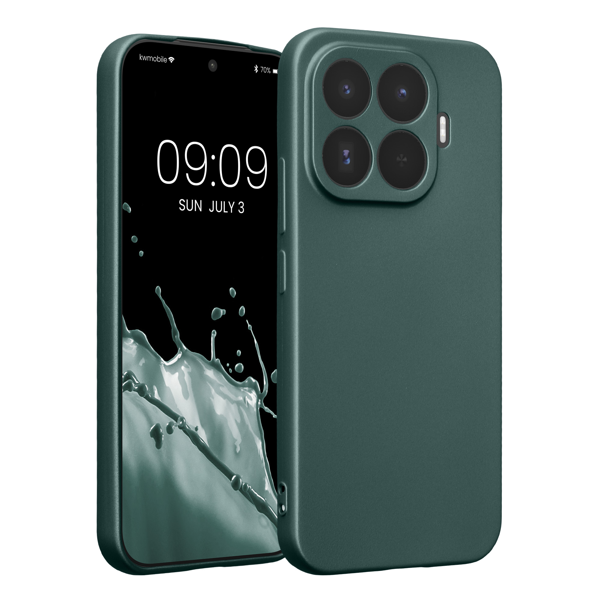 Pouzdro pro Xiaomi 17T kwmobile metalické TPU - metalická petrolejová