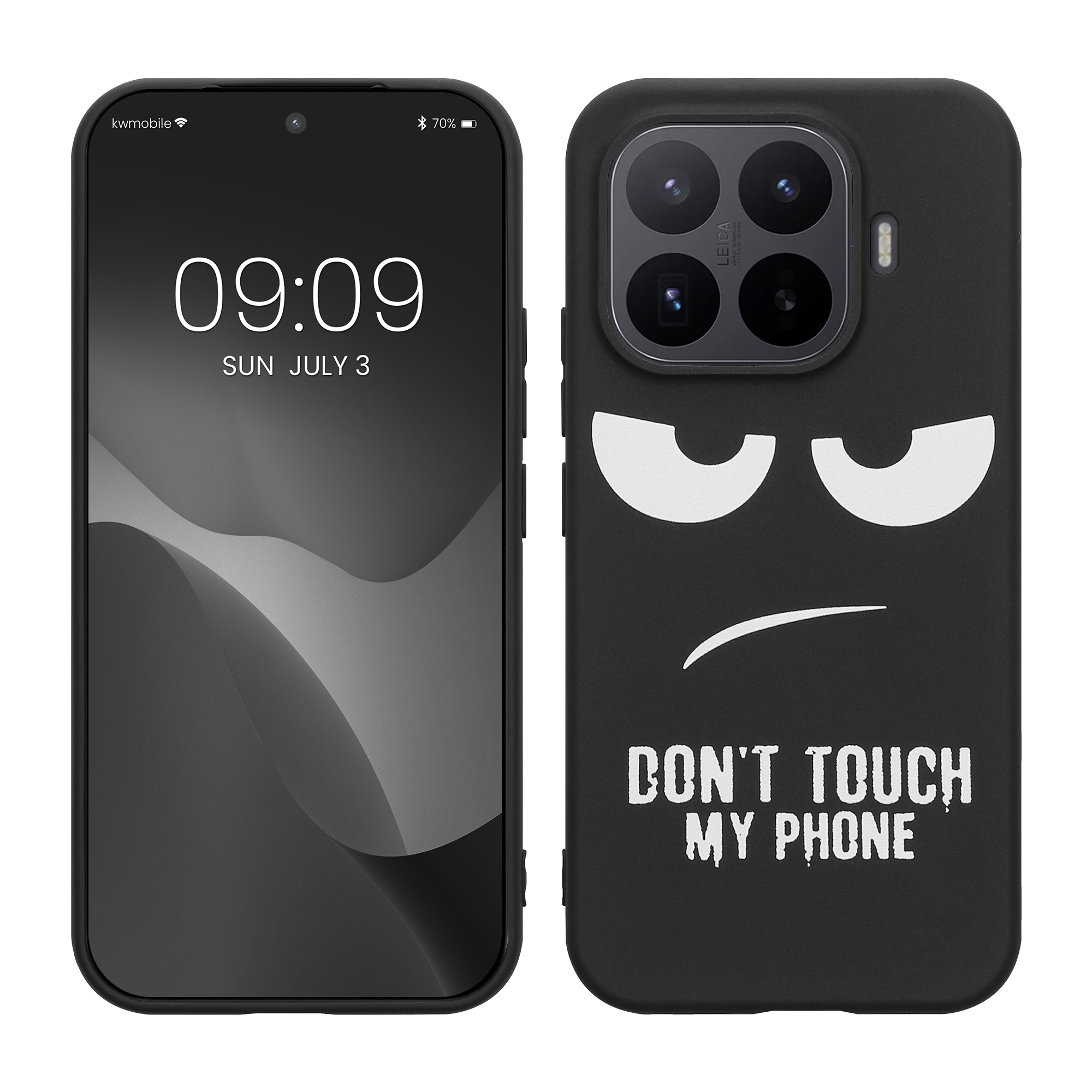 TPU silikonové pouzdro pro Xiaomi 17T kwmobile - bílá „nesahej na můj telefon“ / černá