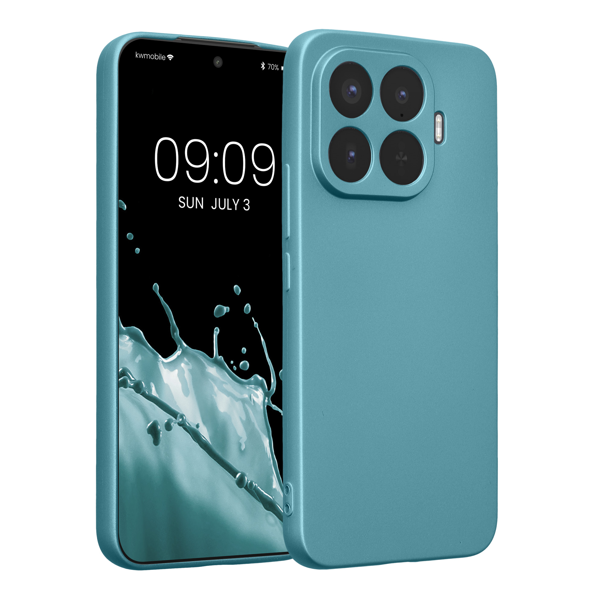 Pouzdro pro Xiaomi 17T Pro kwmobile metalické TPU - metalická karibská modrá