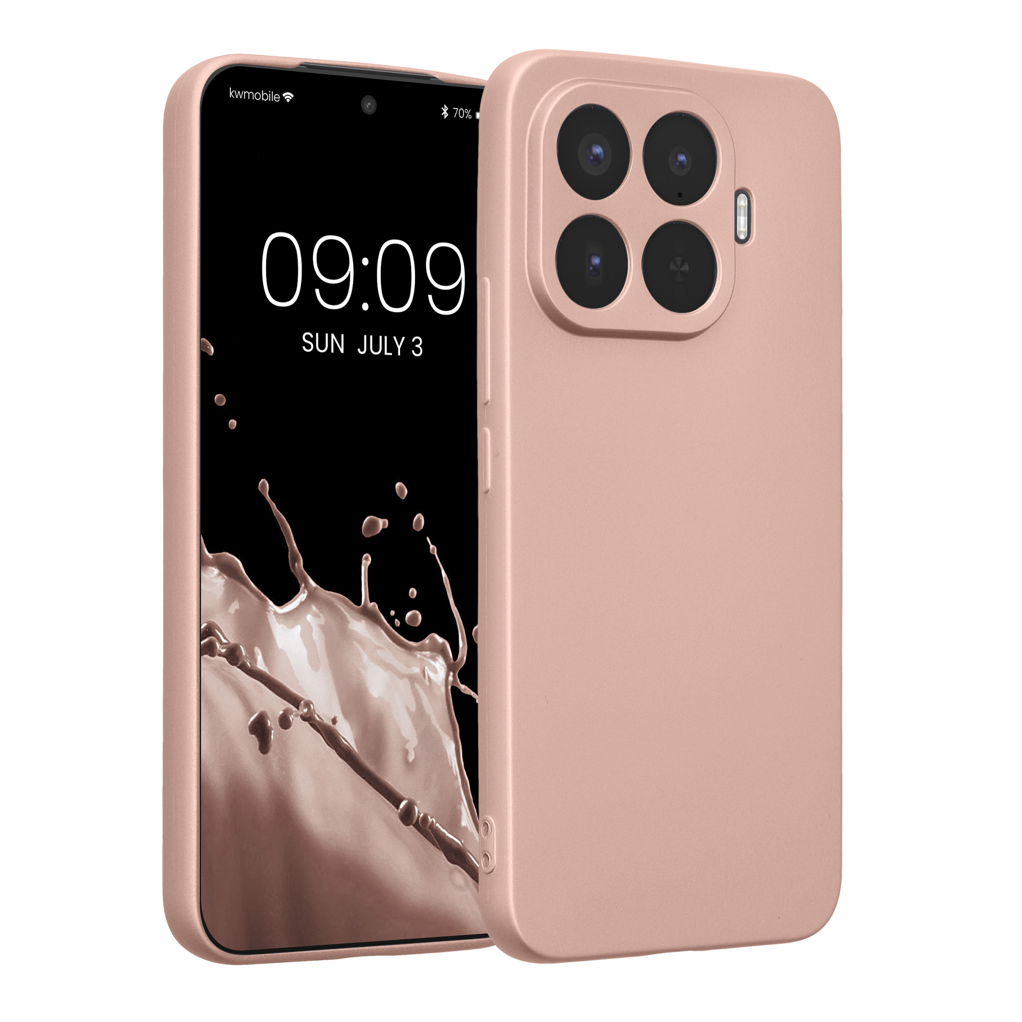 Pouzdro pro Xiaomi 17T Pro kwmobile metalické TPU - metalická růžové zlato