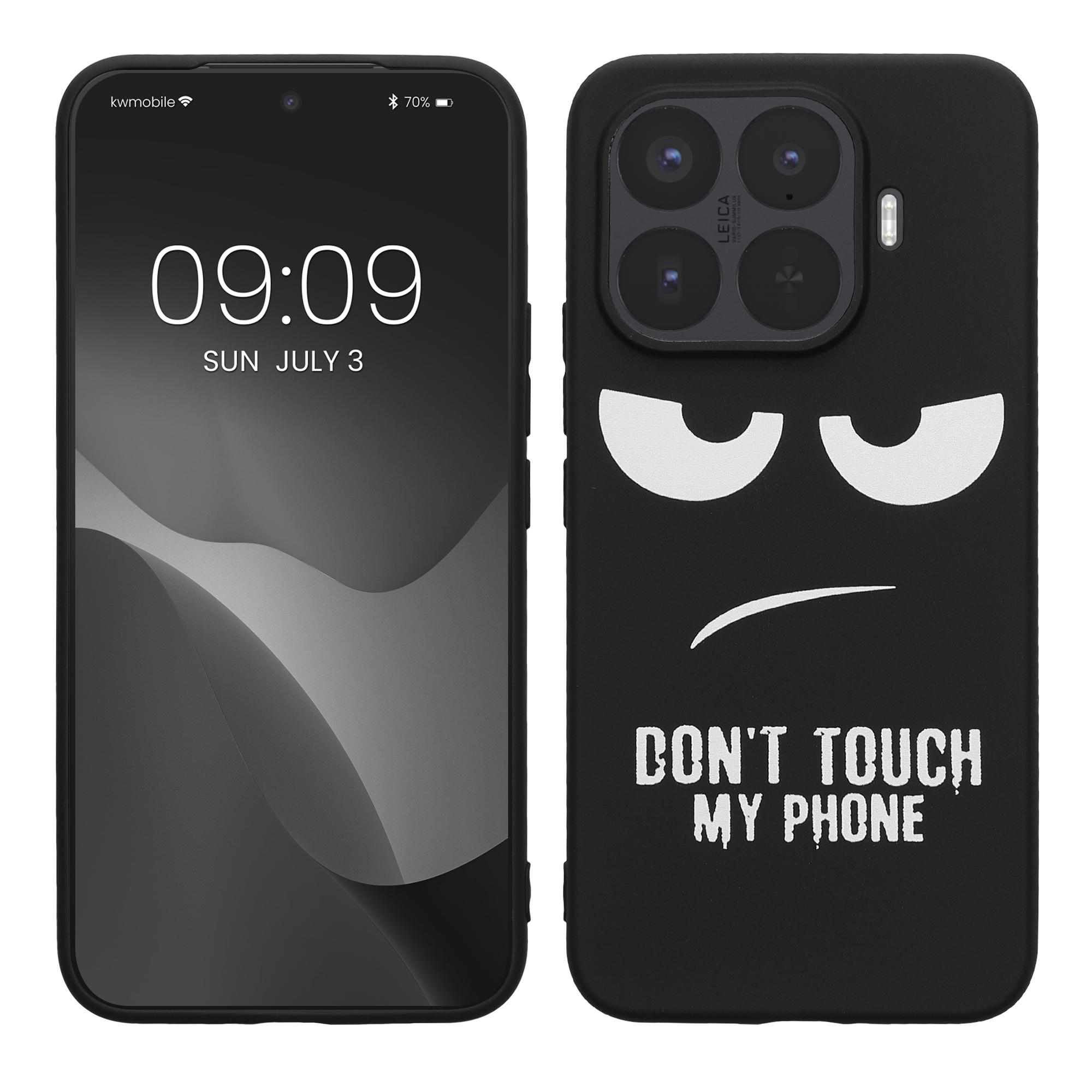 TPU silikonové pouzdro pro Xiaomi 17T Pro kwmobile - bílá „nesahej na můj telefon“ / černá