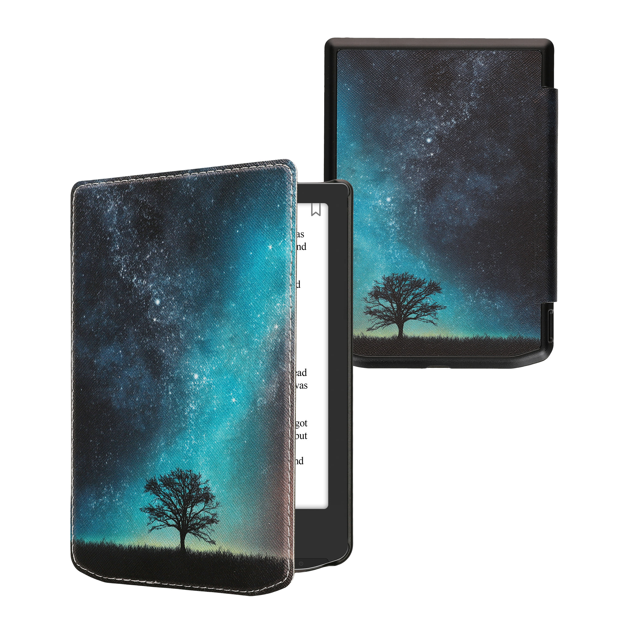 Obal pro Pocketbook Verse / Verse Lite / Verse Pro / Color / Vivlio Light/Light HD kwmobile - motiv kosmická příroda s modrá / šedá / černá