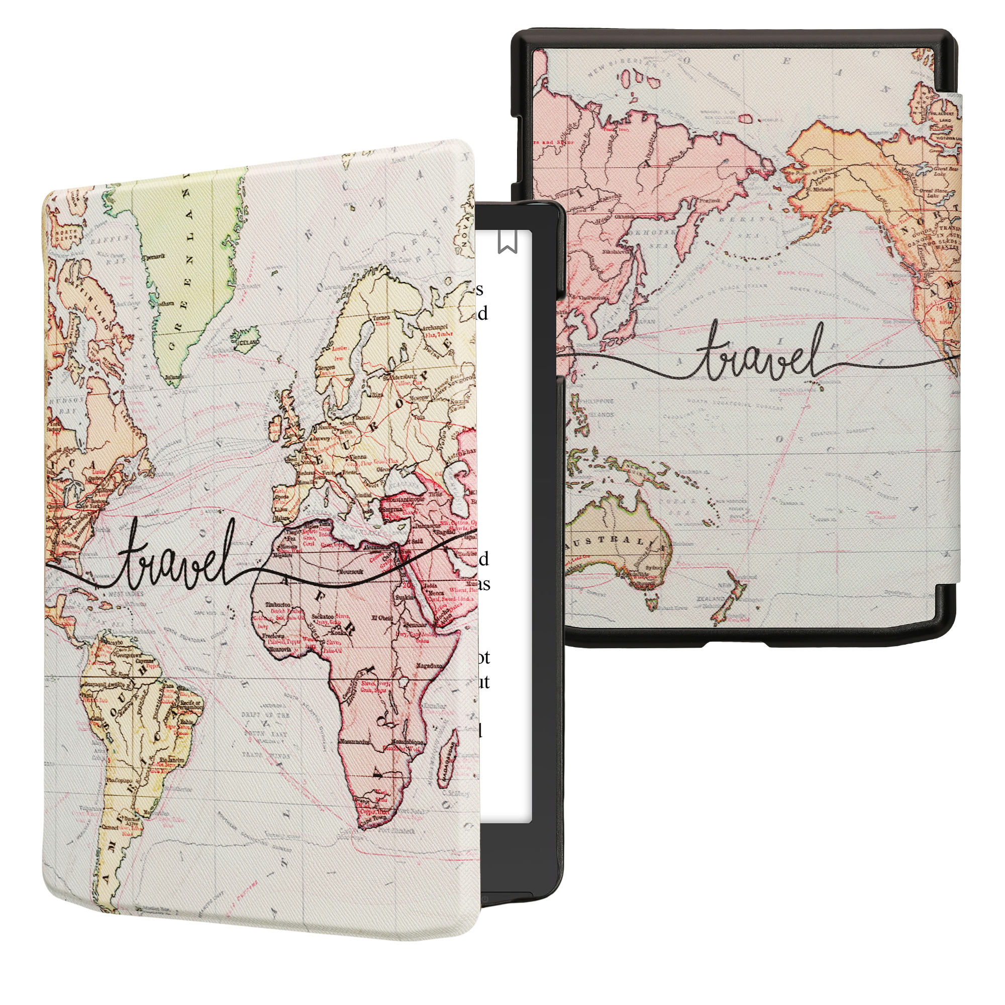 Pouzdro na čtečku kwmobile pro Pocketbook InkPad 4 / Color 3 / Color… - Travel Black / vícebarevná
