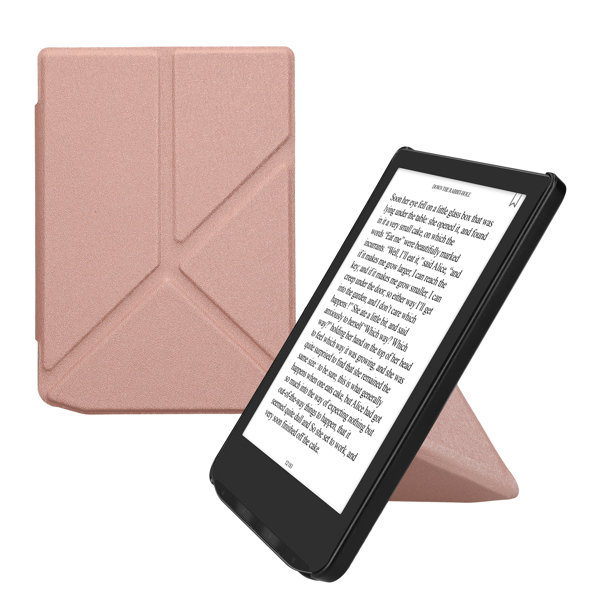 Obal pro Pocketbook Verse / Verse Lite / Verse Pro / Color / Vivlio Light/Light HD kwmobile se stojánkem tenké z eko kůže - růžové zlato