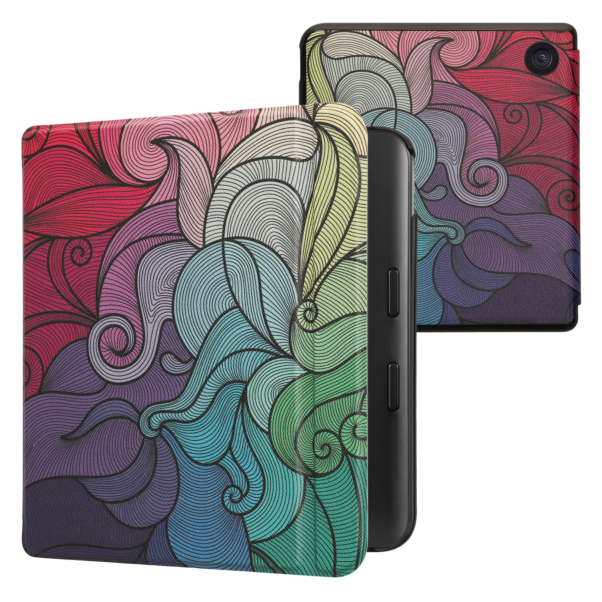 kwmobile pouzdro na čtečku Kobo Libra Colour, vícebarevná with tmavě růžová / modrá / zelená
