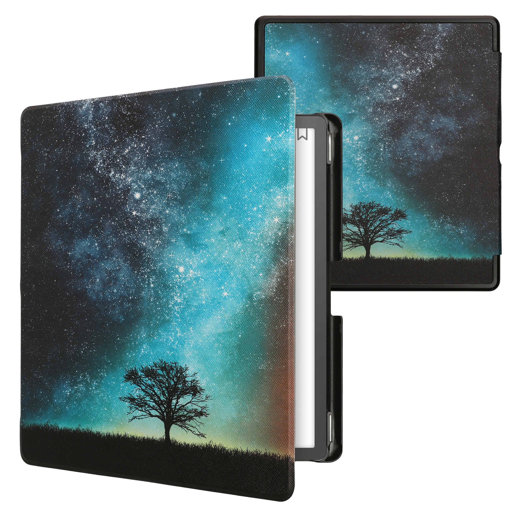 Pouzdro na čtečku kwmobile Kindle Scribe 2022/2024 - Cosmic Nature - modrá / šedá / černá