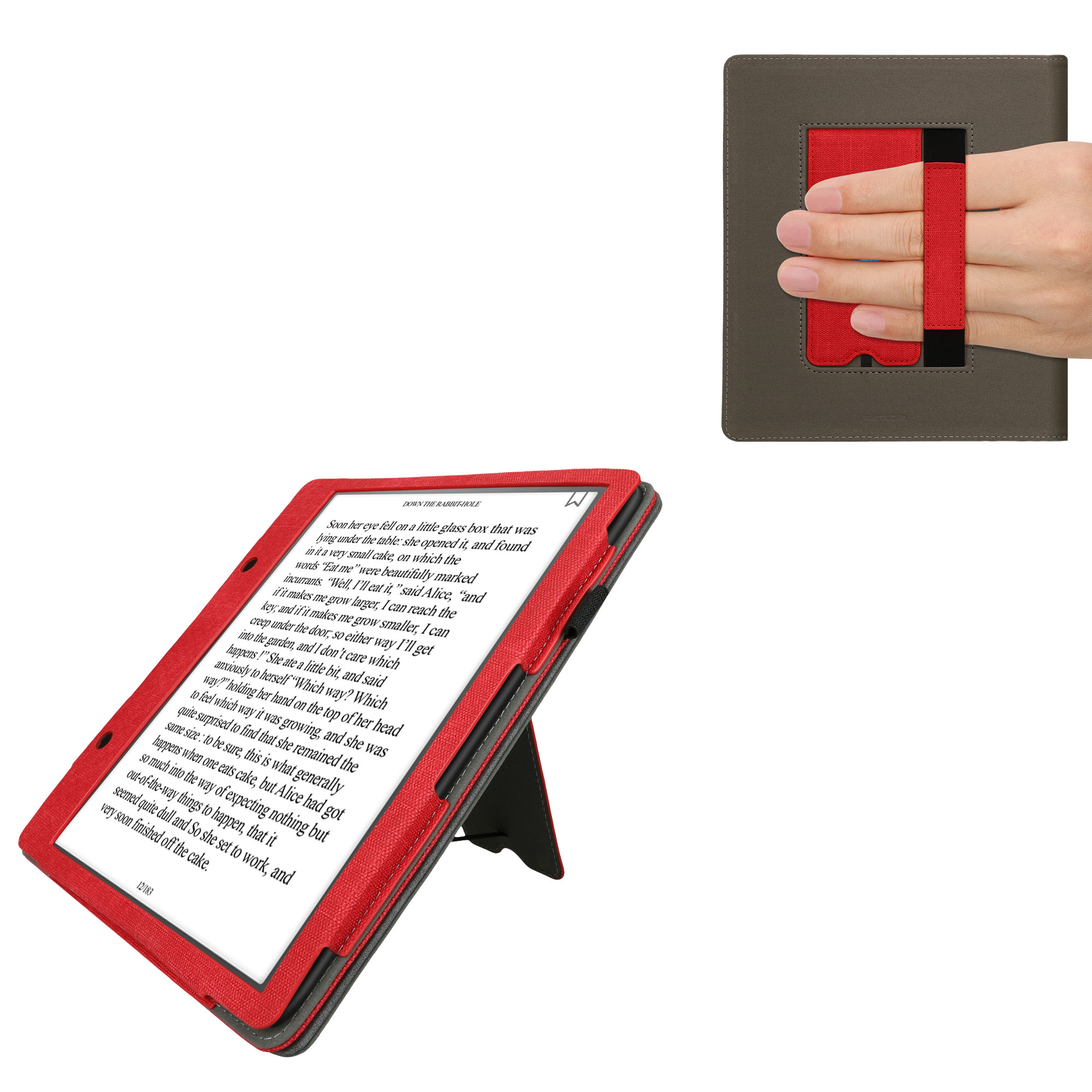 Pouzdro na čtečku kwmobile Kindle Scribe 2022/2024 - červená / tmavě šedá