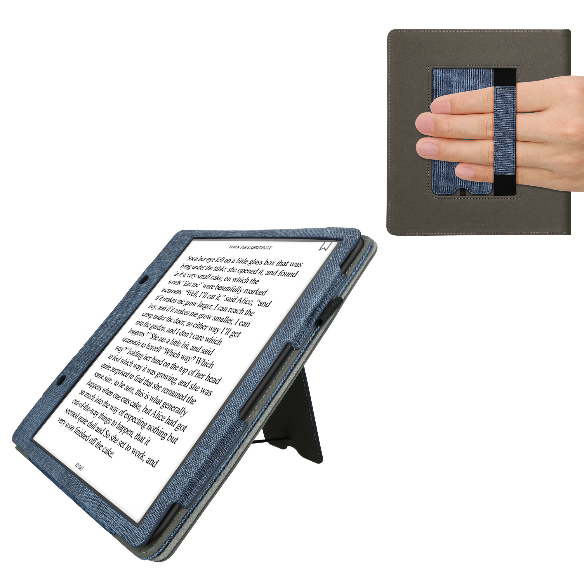 Pouzdro na čtečku kwmobile Kindle Scribe 2022/2024 - tmavě modrá / tmavě šedá