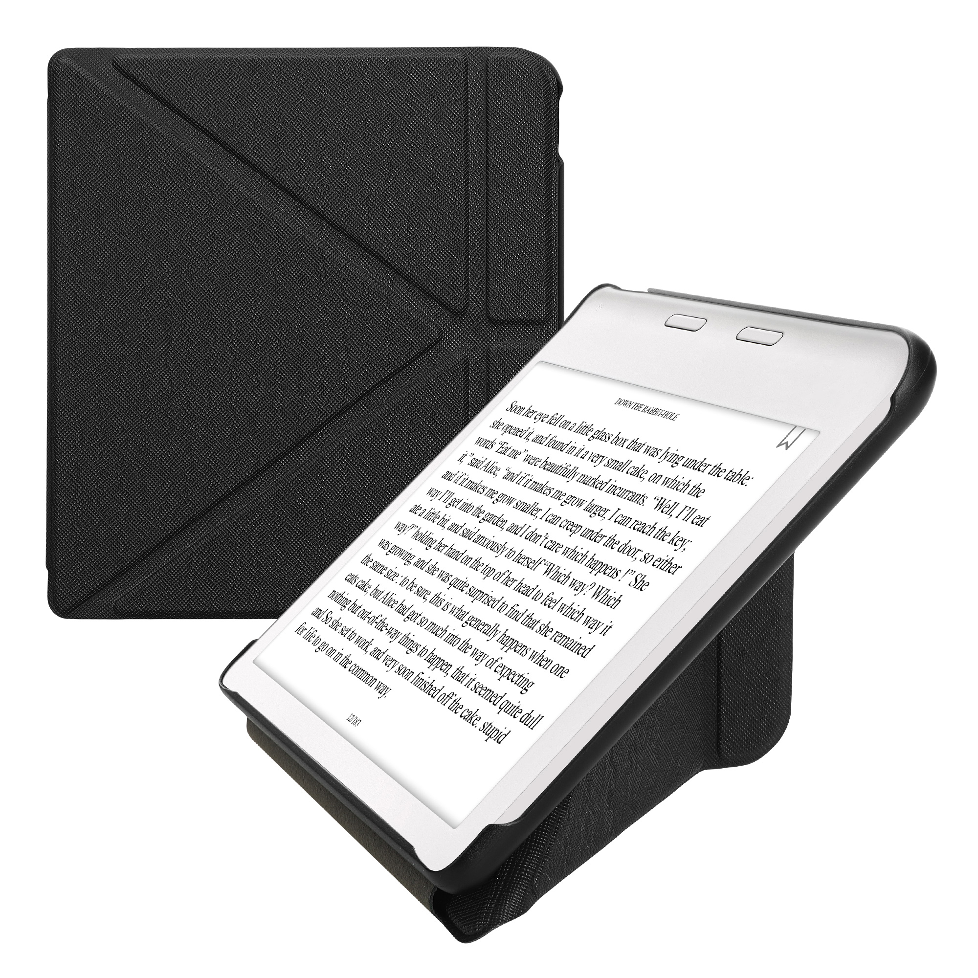 Obal pro Kobo Libra Colour kwmobile se stojánkem tenké z eko kůže - černá
