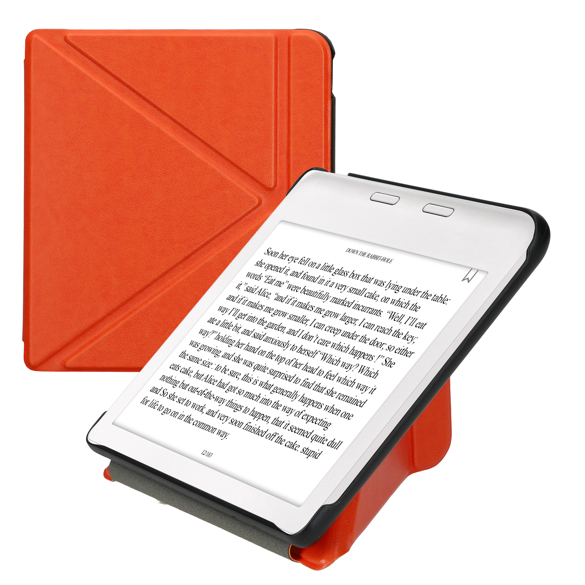 Obal pro Kobo Libra Colour kwmobile se stojánkem tenké z eko kůže - ovocná oranžová