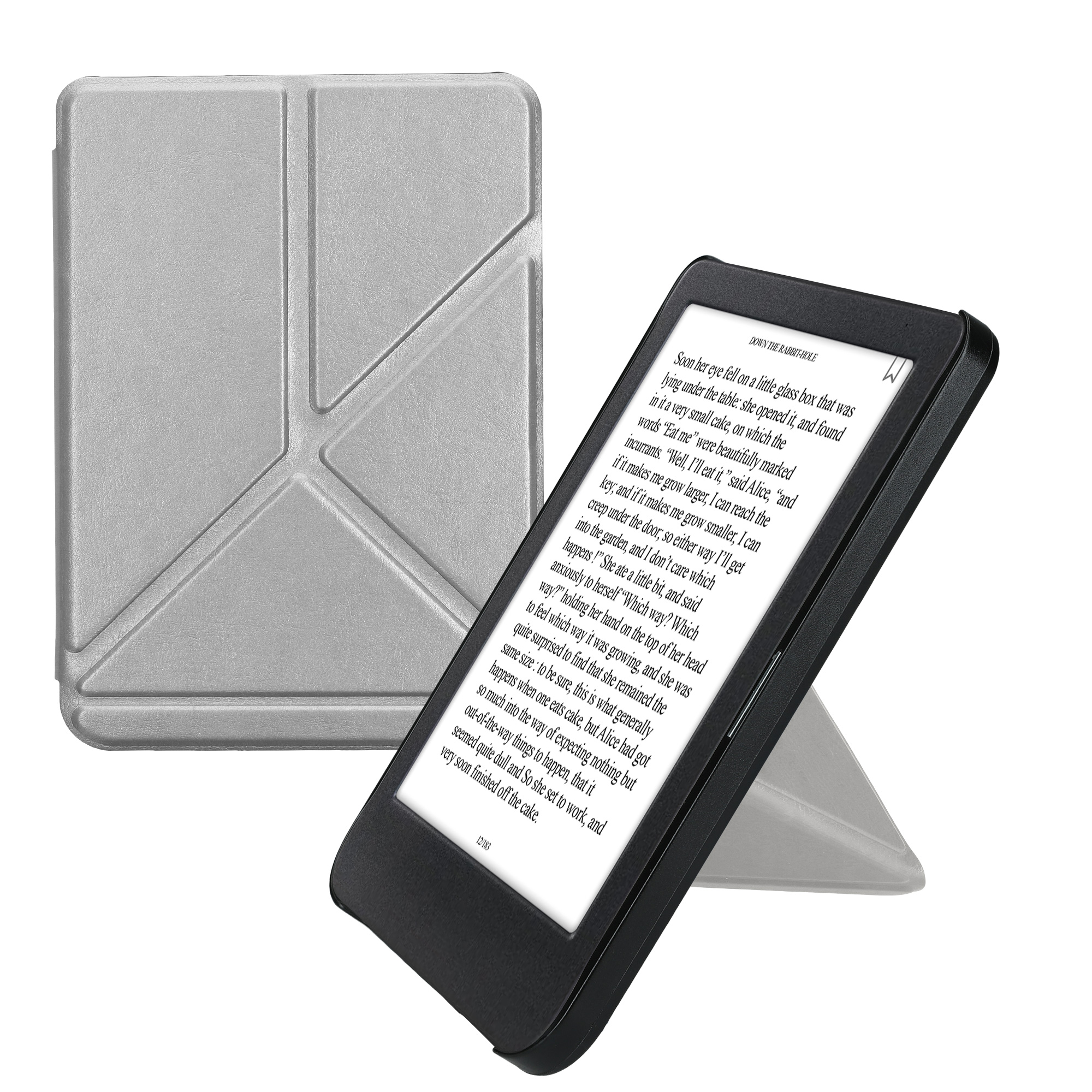 Obal pro Kobo Clara BW / Colour kwmobile se stojánkem tenké z eko kůže - šedá