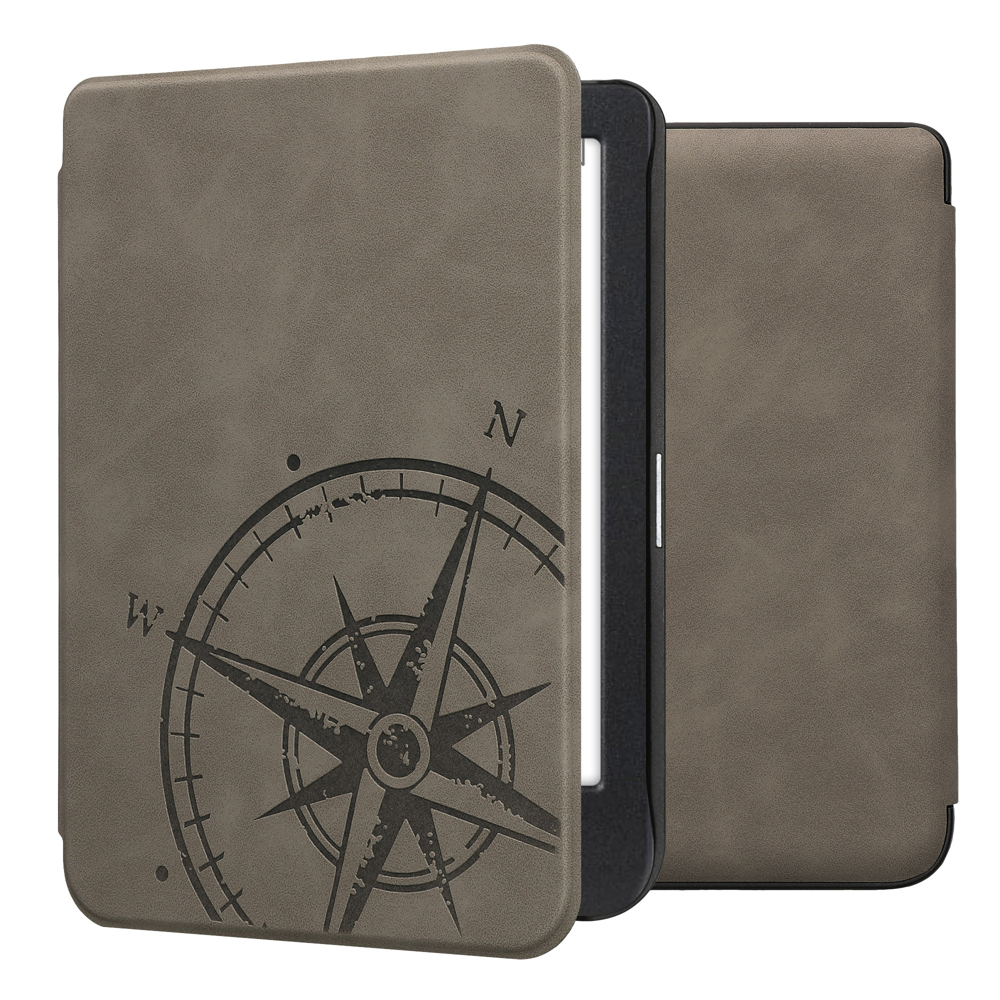 Flip pouzdro na čtečku s magnetem Kobo Clara BW/Colour Navigational Compass šedé