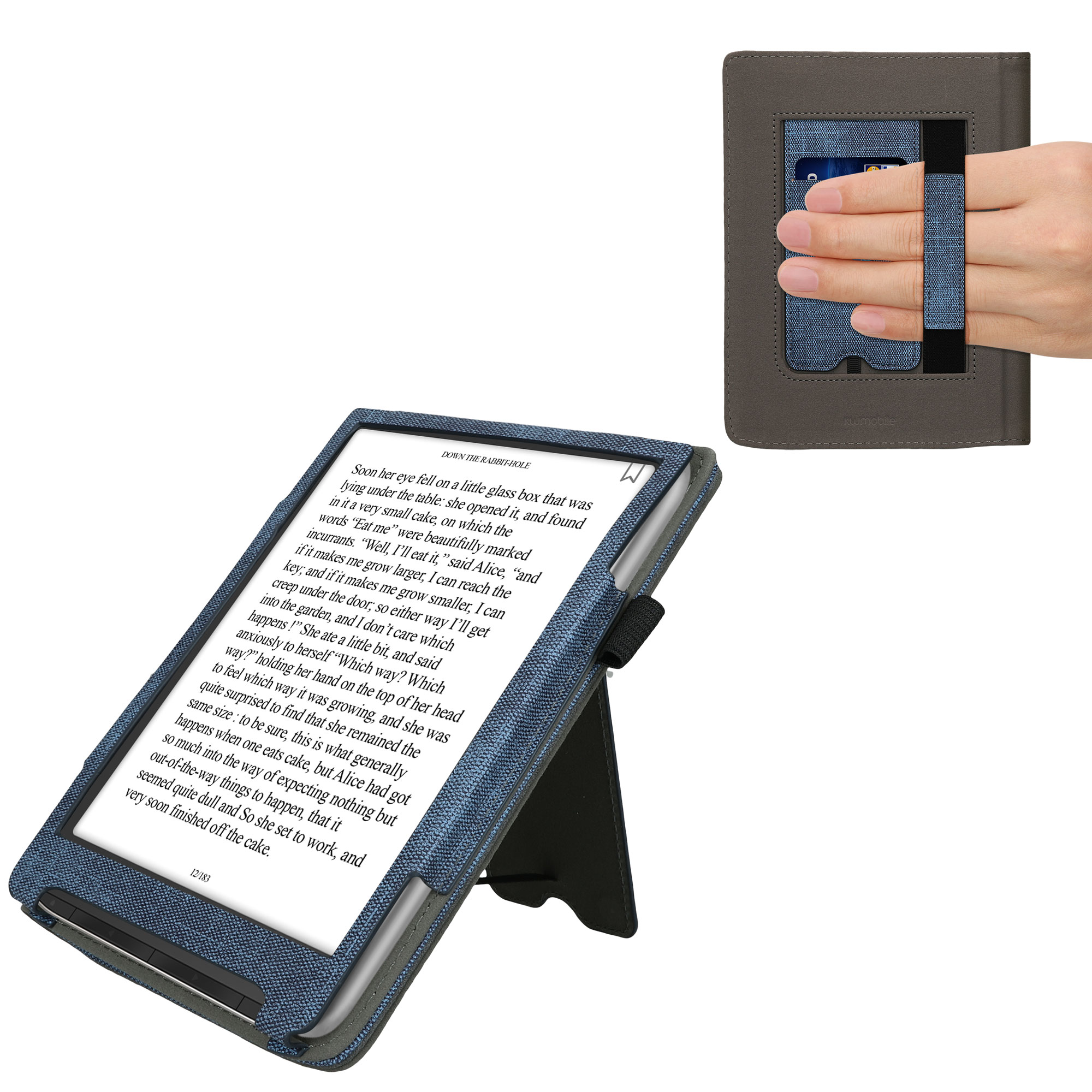 Pouzdro na čtečku kwmobile pro Pocketbook InkPad 4 / Color 3 / Color… - tmavě modrá / tmavě šedá