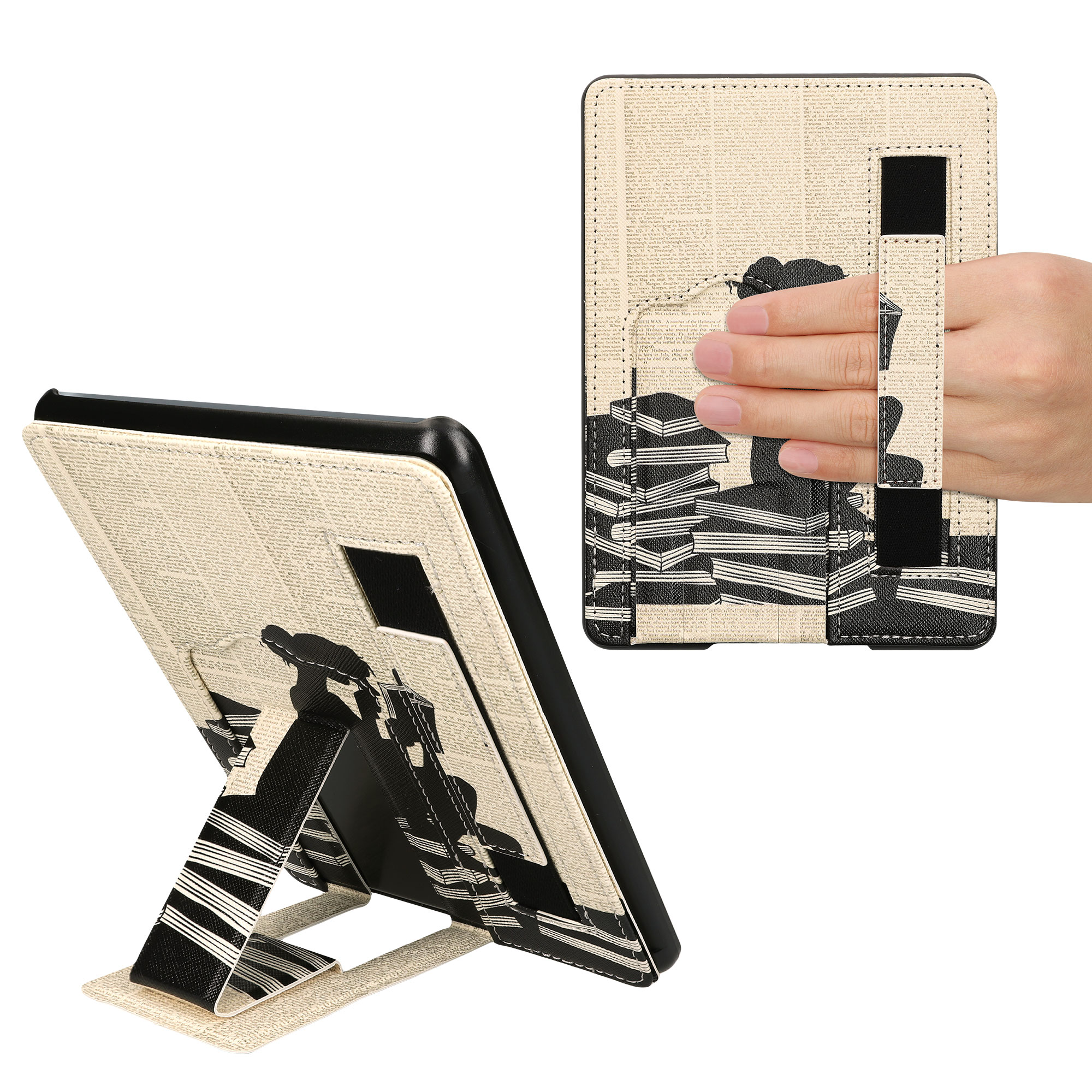 Pouzdro na čtečku kwmobile Kindle Paperwhite 11. gen. 2021 - černá / béžová