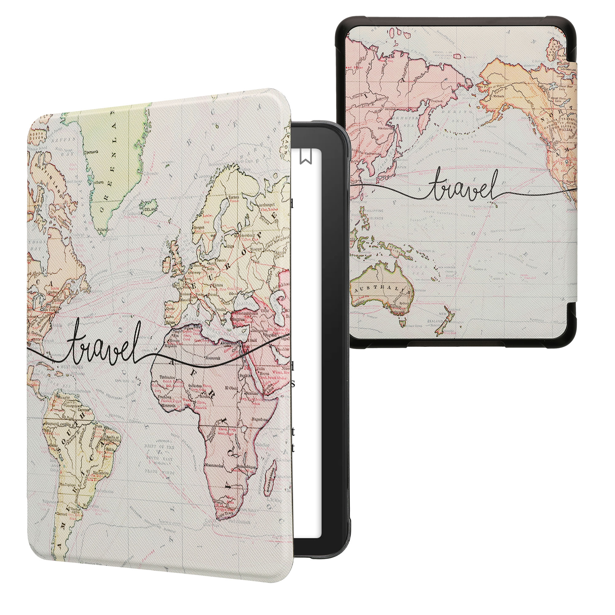 Pouzdro na čtečku kwmobile Kindle Paperwhite 2024 / Colorsoft - Travel - černá / multicolor