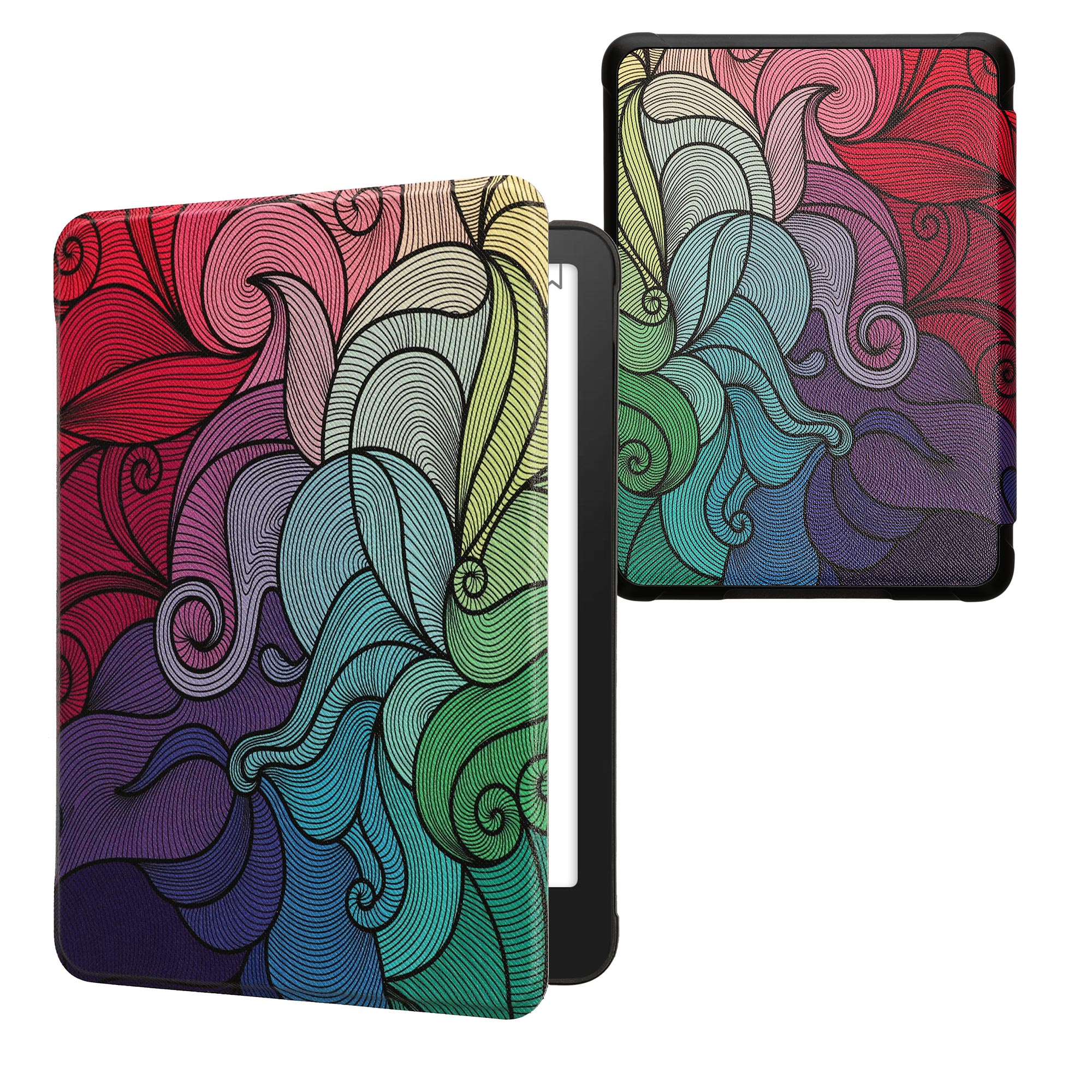 Pouzdro na čtečku kwmobile Kindle Paperwhite 2024 / Colorsoft - multicolor - tmavě růžová / modrá / zelená