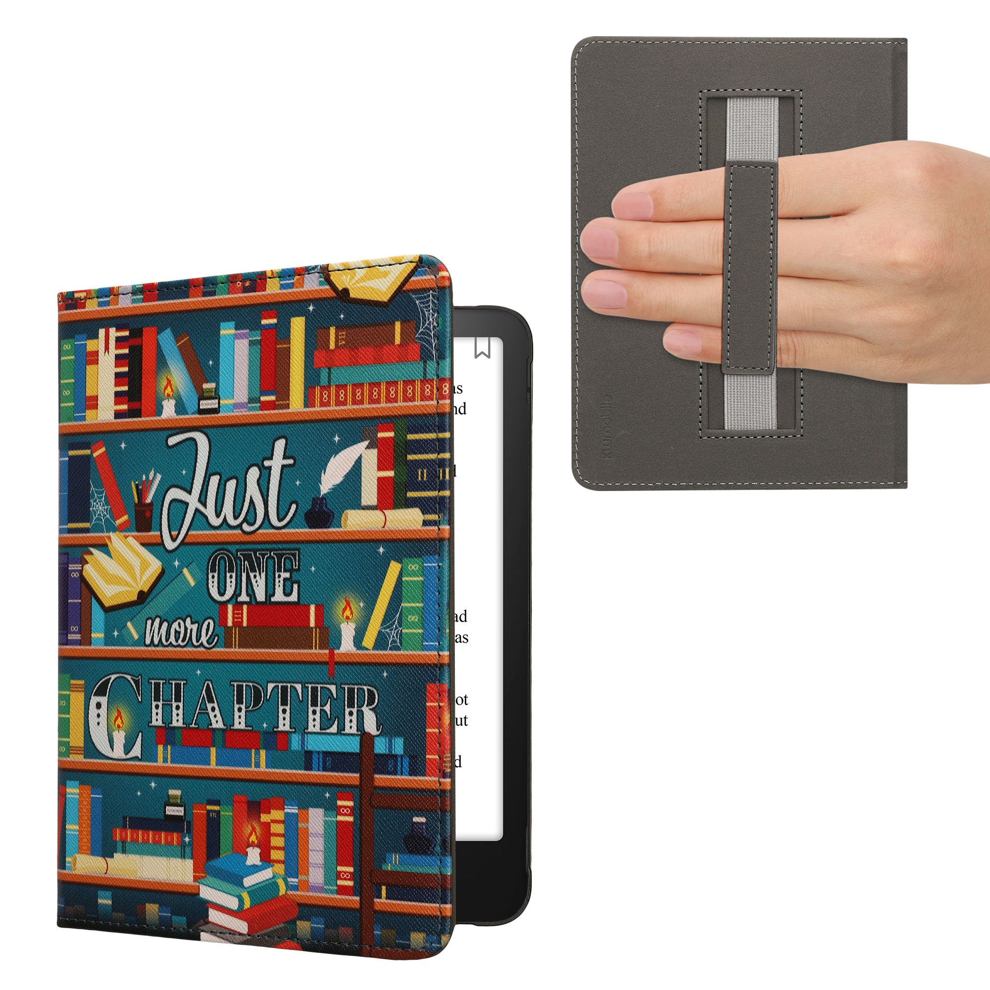 Pouzdro na čtečku kwmobile Kindle Paperwhite 2024 / Colorsoft - Library Motto - multicolor