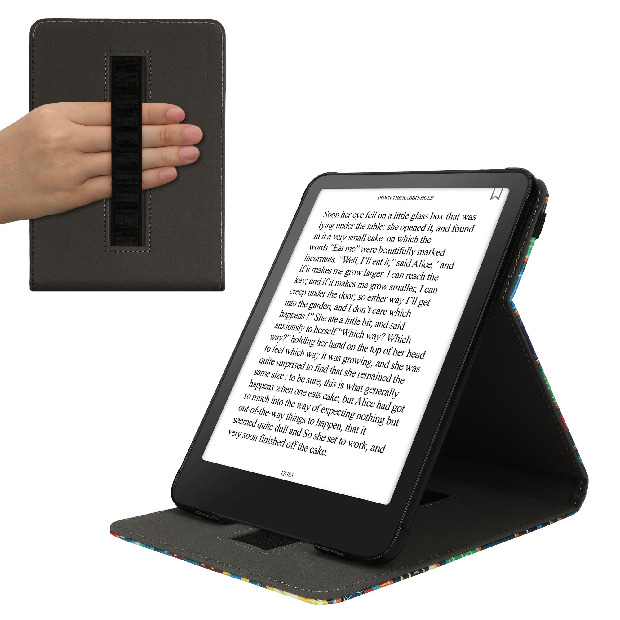 Pouzdro na čtečku kwmobile pro Amazon Kindle Paperwhite (2024)/Colorsoft - Library Motto Multicolor