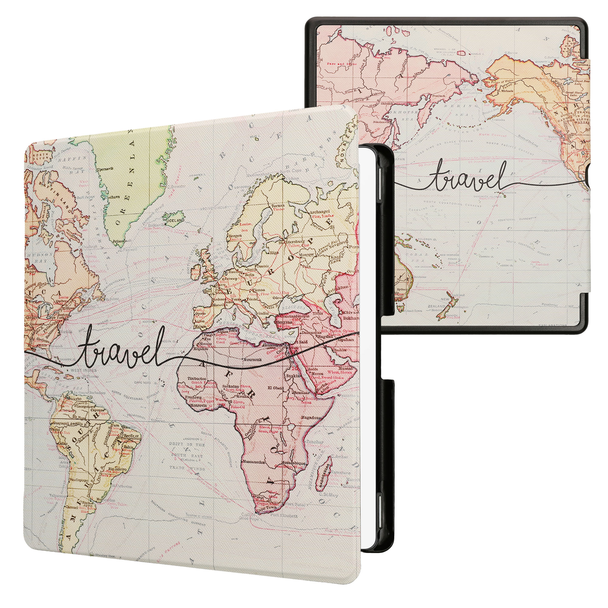 Pouzdro na čtečku kwmobile Kindle Scribe 2024 - Travel - černá / multicolor