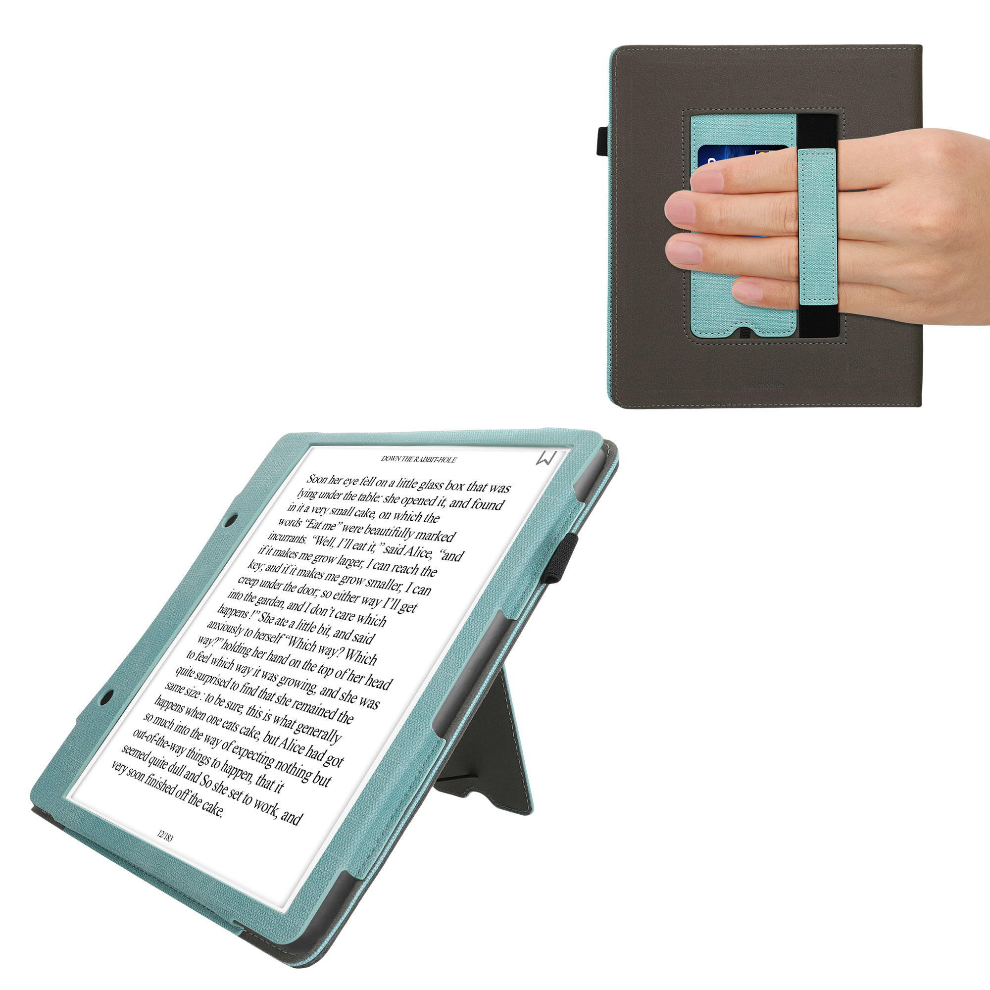Pouzdro na čtečku kwmobile Kindle Scribe 2024 - mint / tmavě šedá
