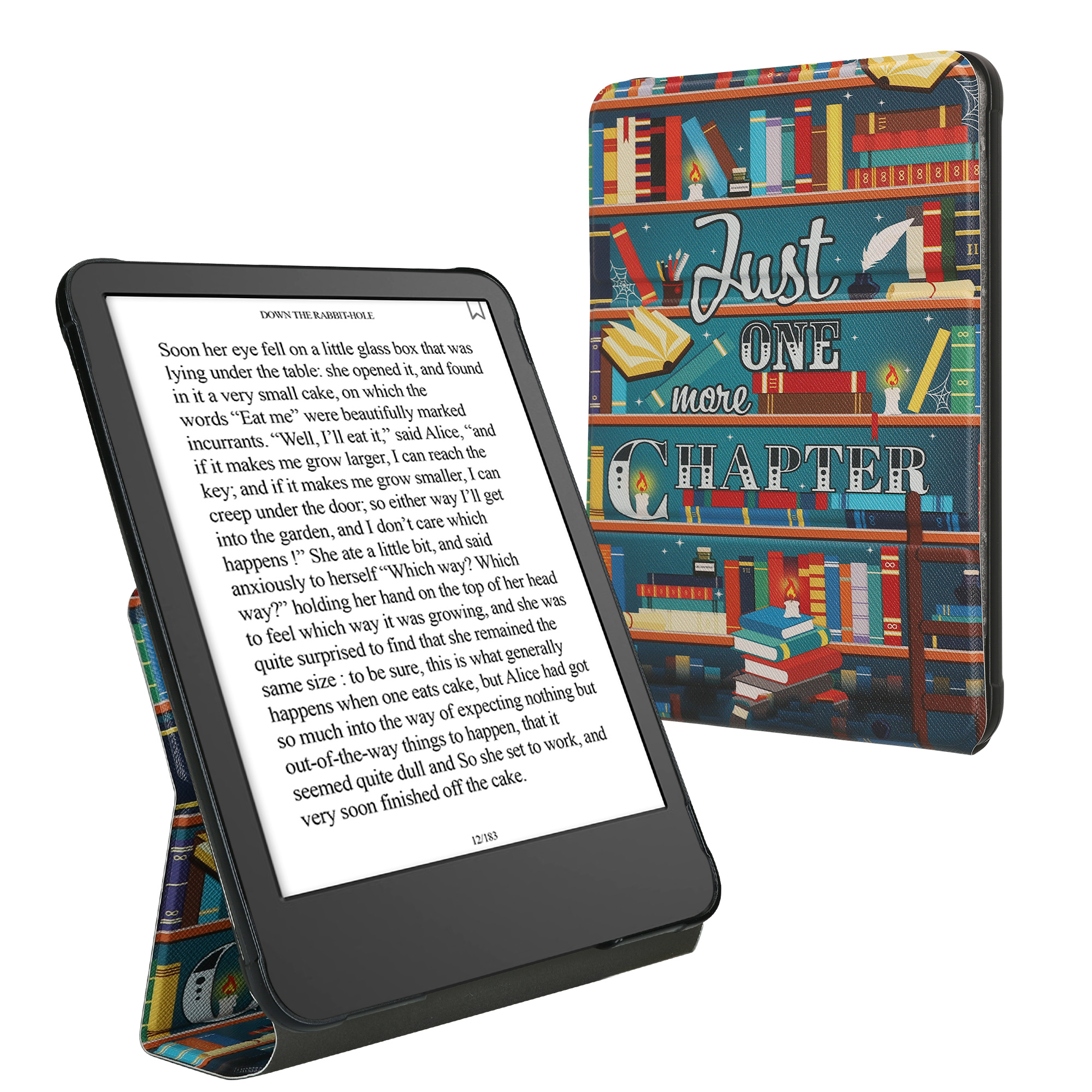 Pouzdro na čtečku kwmobile Kindle Paperwhite 2024 / Colorsoft - multicolor Library Motto