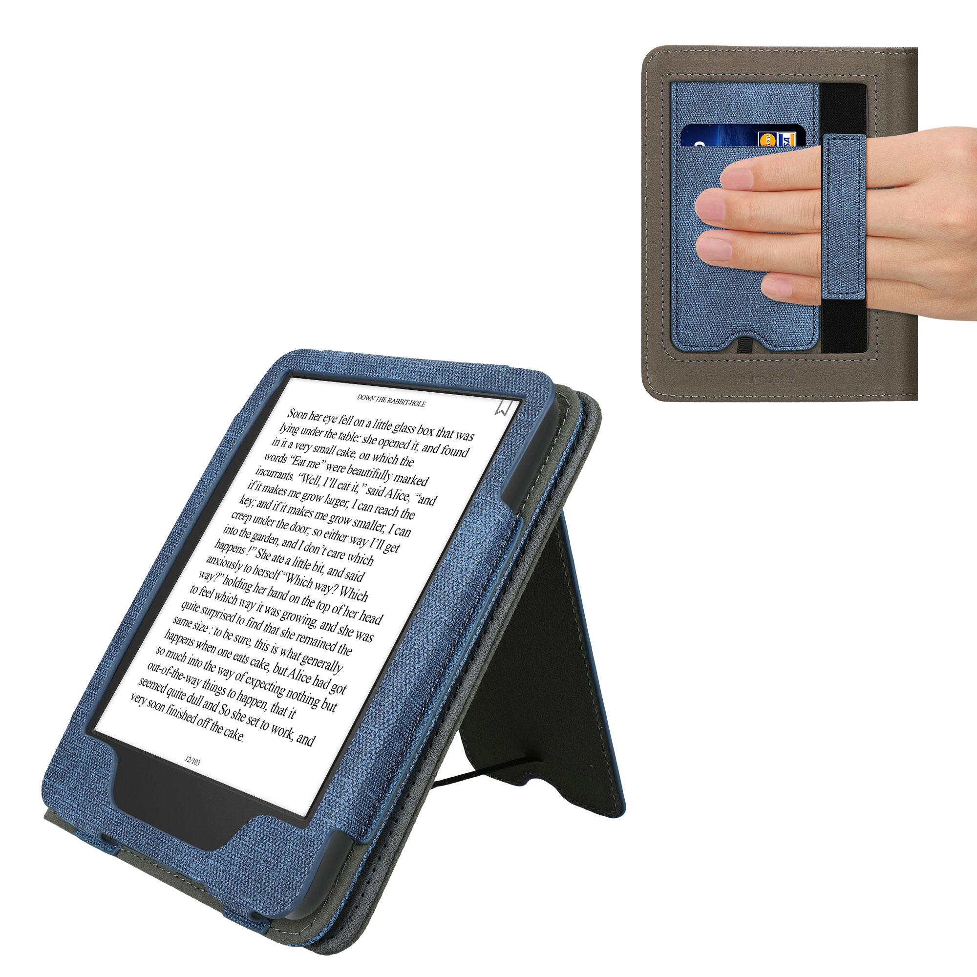 Pouzdro na čtečku kwmobile pro Amazon Kindle (2022/2024) - tmavě modrá / tmavě šedá