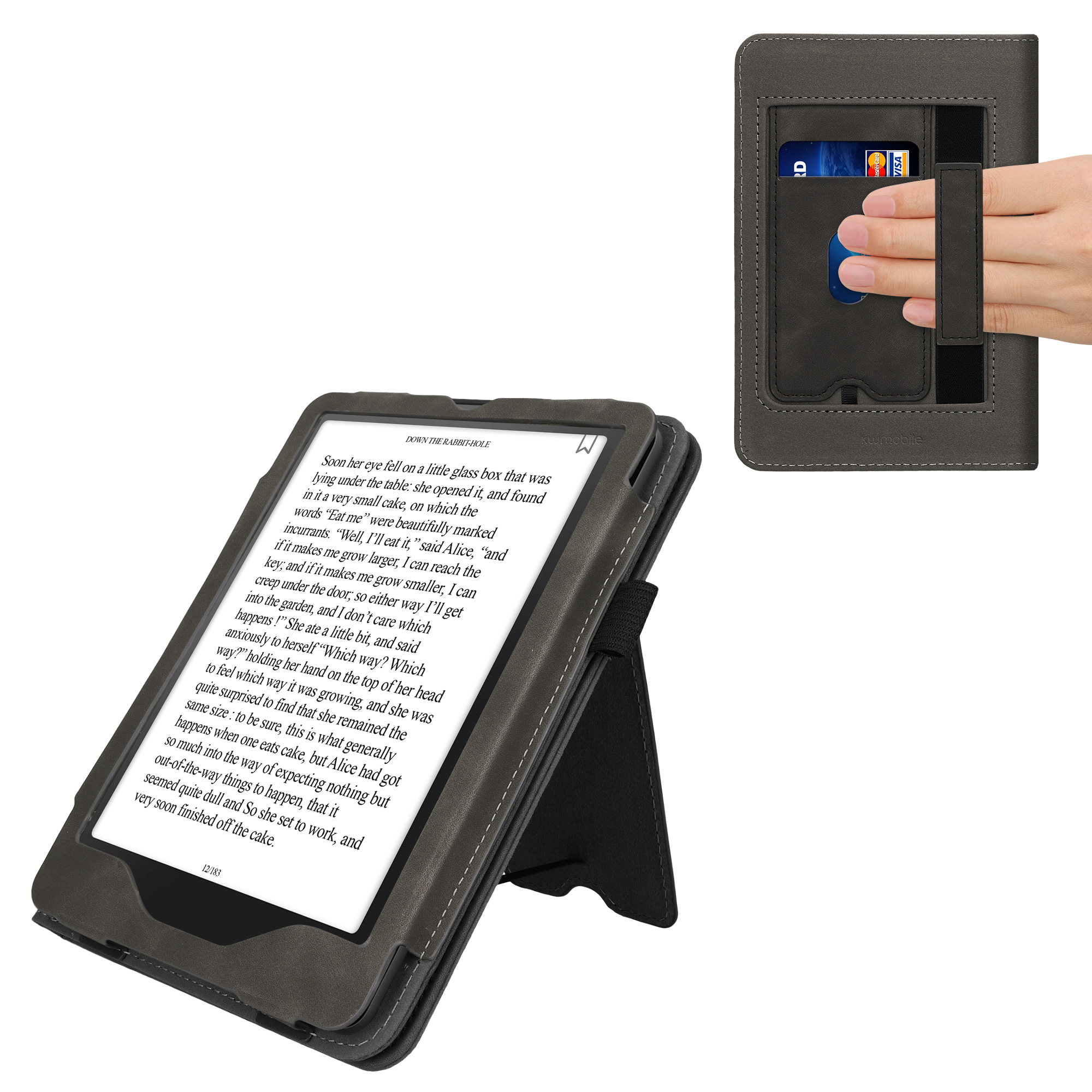 Pouzdro na čtečku kwmobile Kindle Paperwhite 2024 / Colorsoft - tmavě šedá