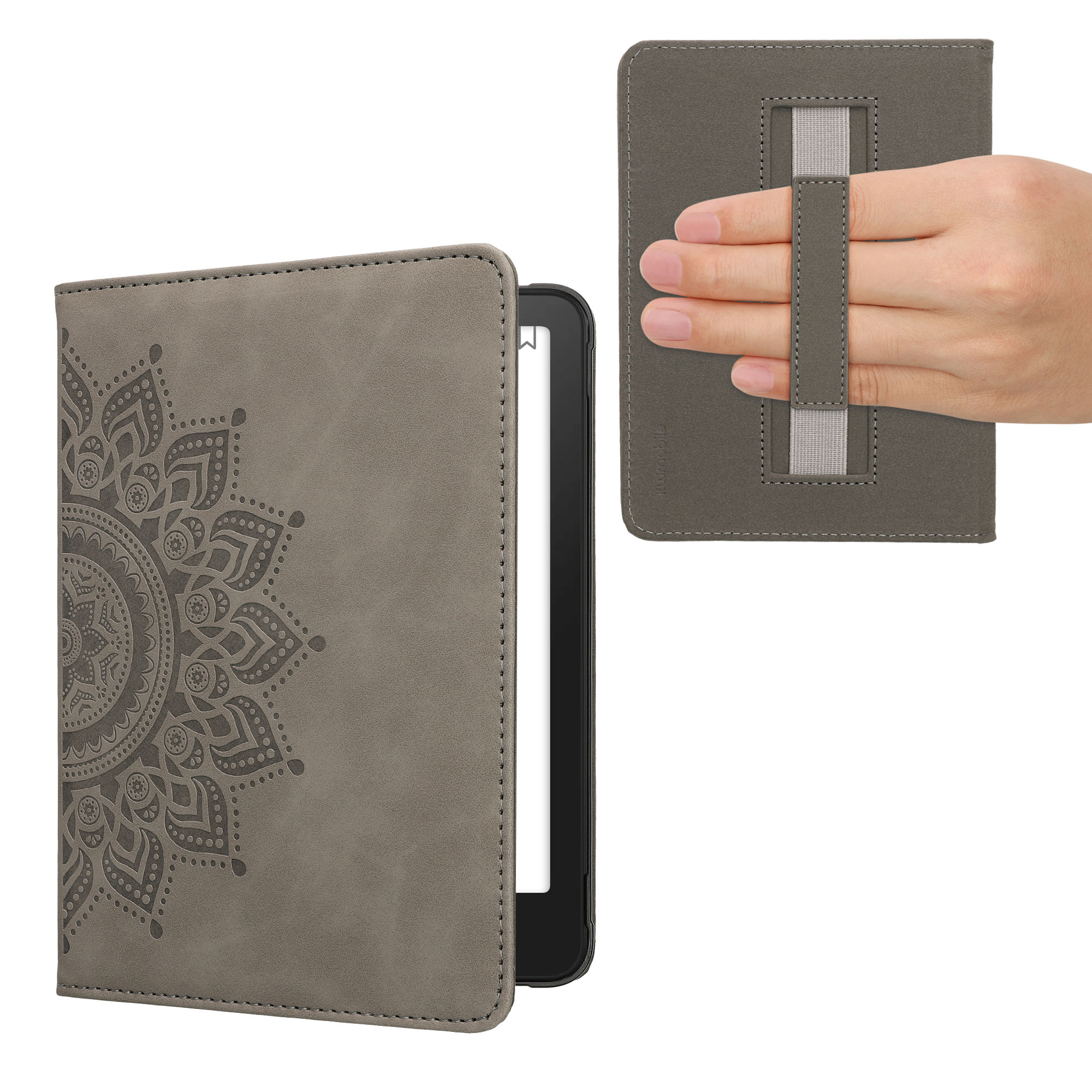 Pouzdro na čtečku kwmobile pro Amazon Kindle Paperwhite (2024)/Colorsoft - motiv Rising Sun šedá
