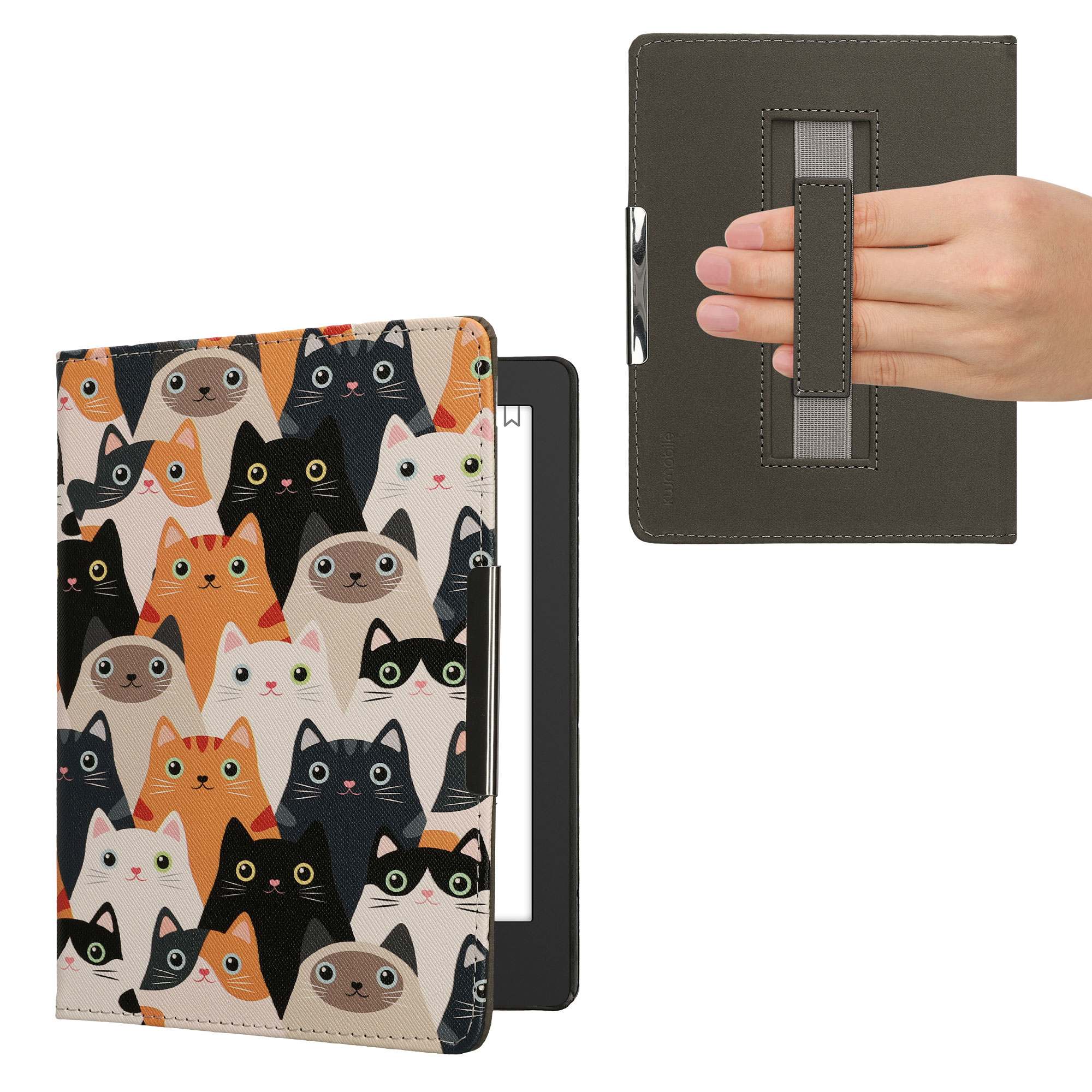 Flip pouzdro na čtečku Kobo Aura H2O Edition 2 Cats se stojánkem a poutkem