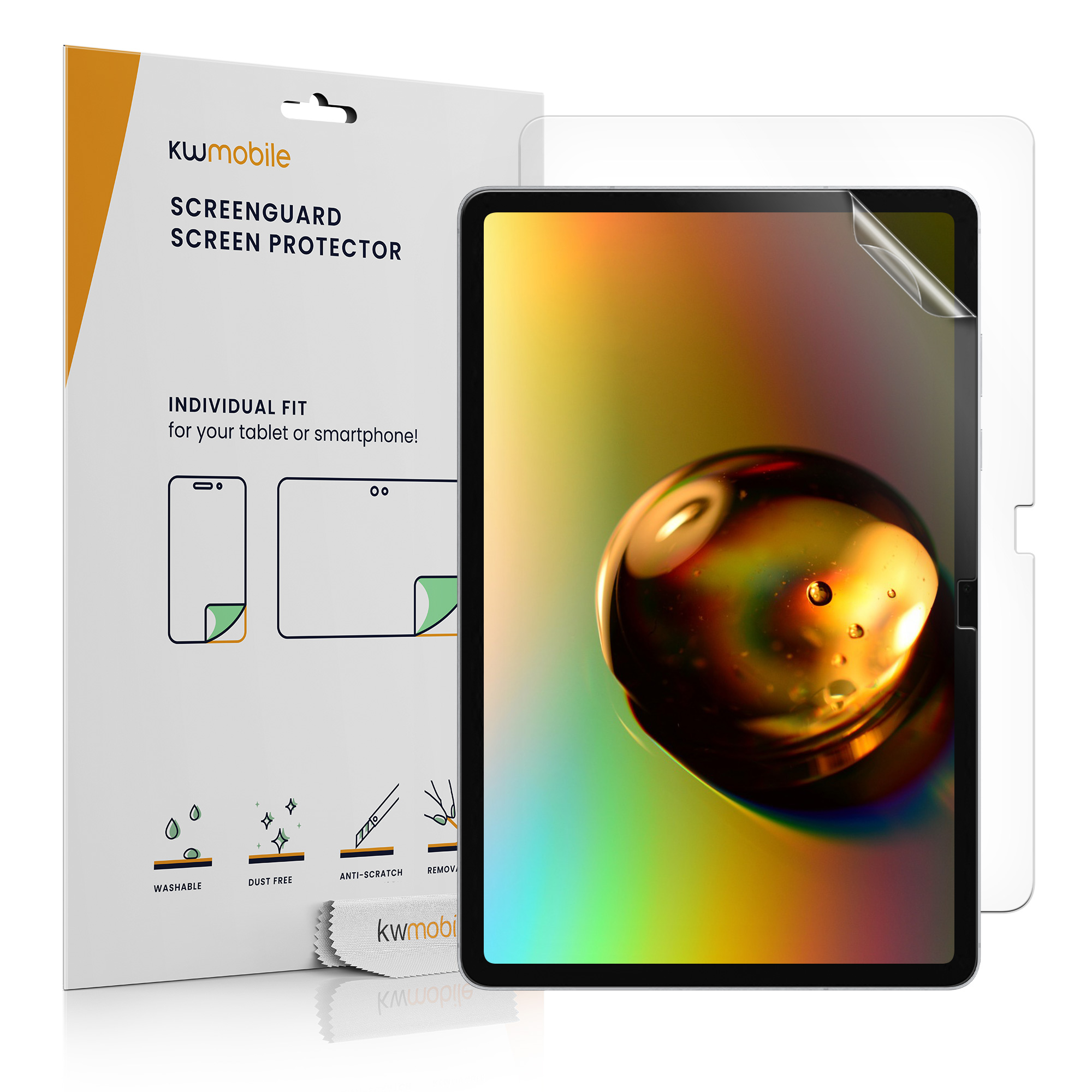 Ochranné fólie na displej pro Samsung Galaxy Tab S11 kwmobile - sada 2 fólií odolných proti otiskům prstů