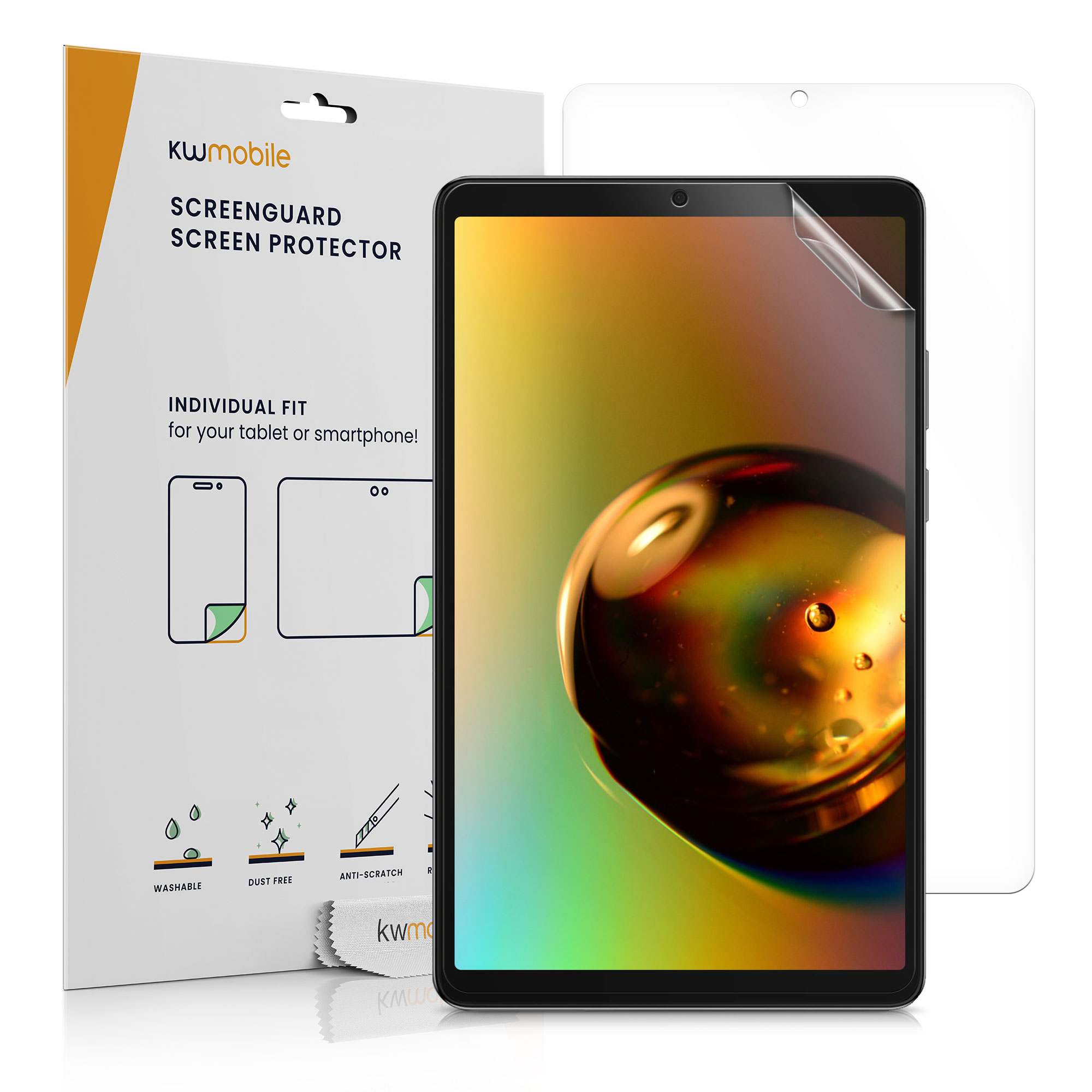 Ochranné fólie na displej pro Samsung Galaxy Tab A11 kwmobile - sada 2 fólií odolných proti otiskům prstů