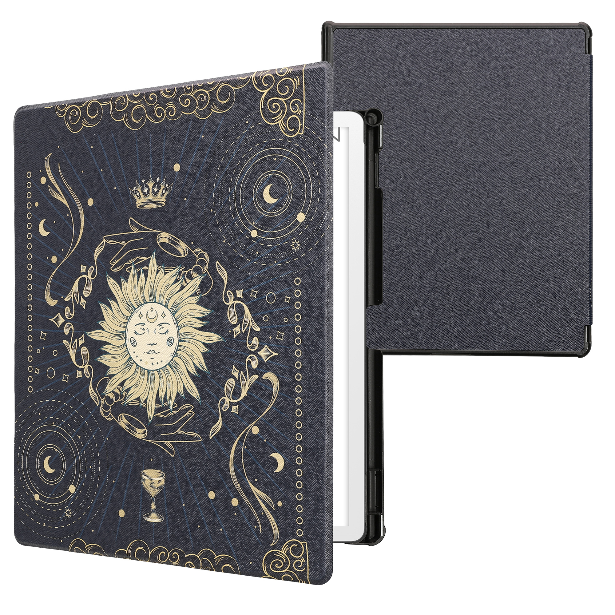 Obal pro Amazon Kindle Scribe 11" (2025) kwmobile - motiv tarotová karta s tmavě modrá / žlutá / černá