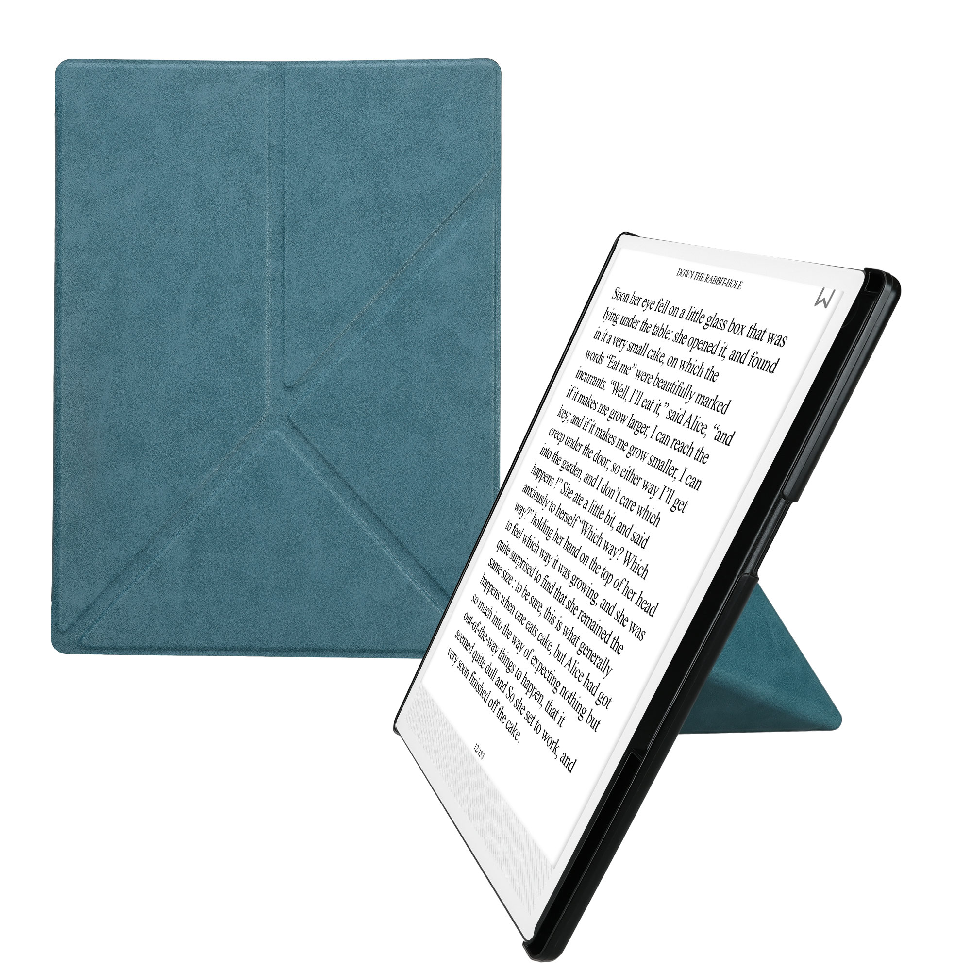 Obal pro Pocketbook InkPad One kwmobile se stojánkem tenké z eko kůže - petrolejová
