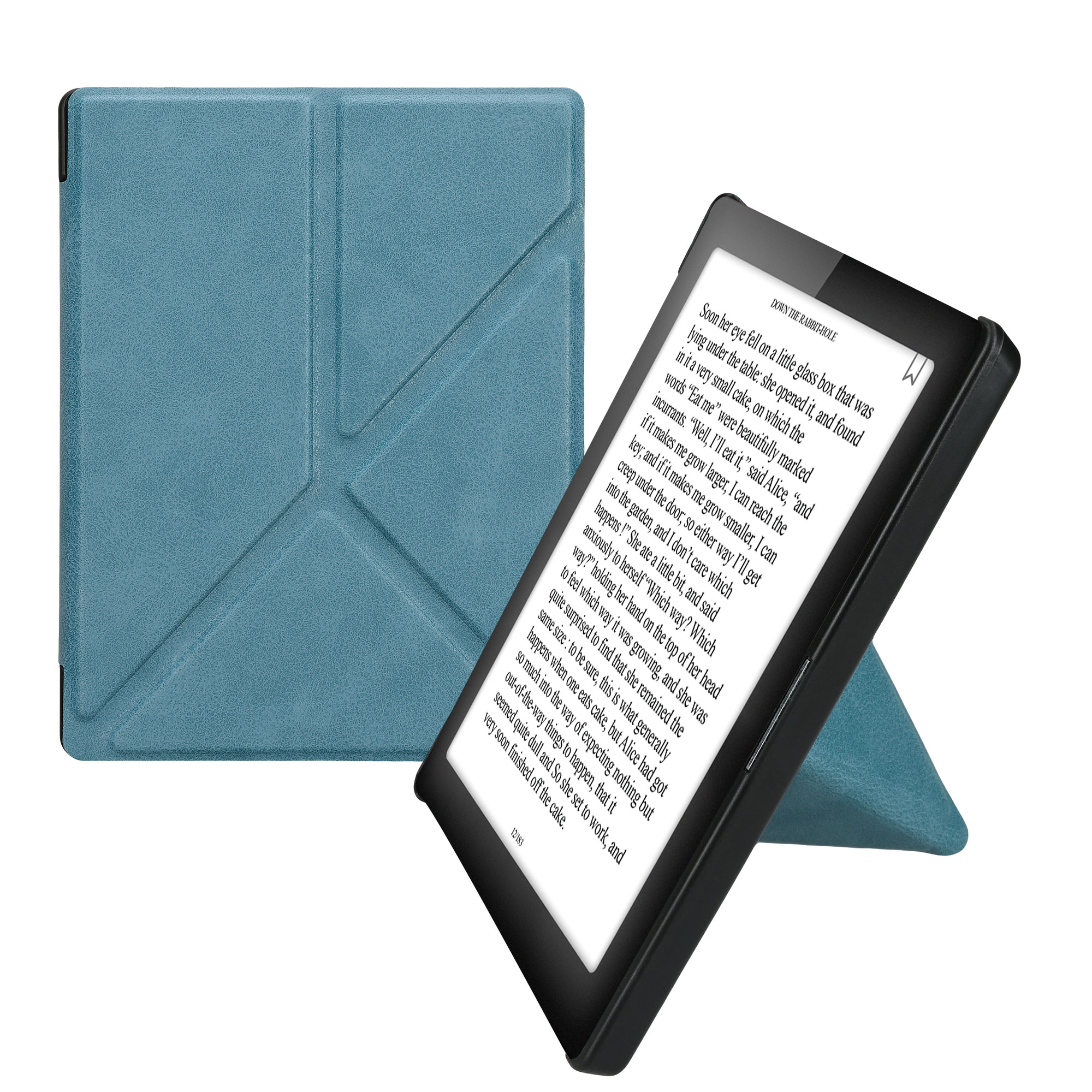 Obal pro Kobo Aura Edition 1 kwmobile se stojánkem tenké z eko kůže - petrolejová