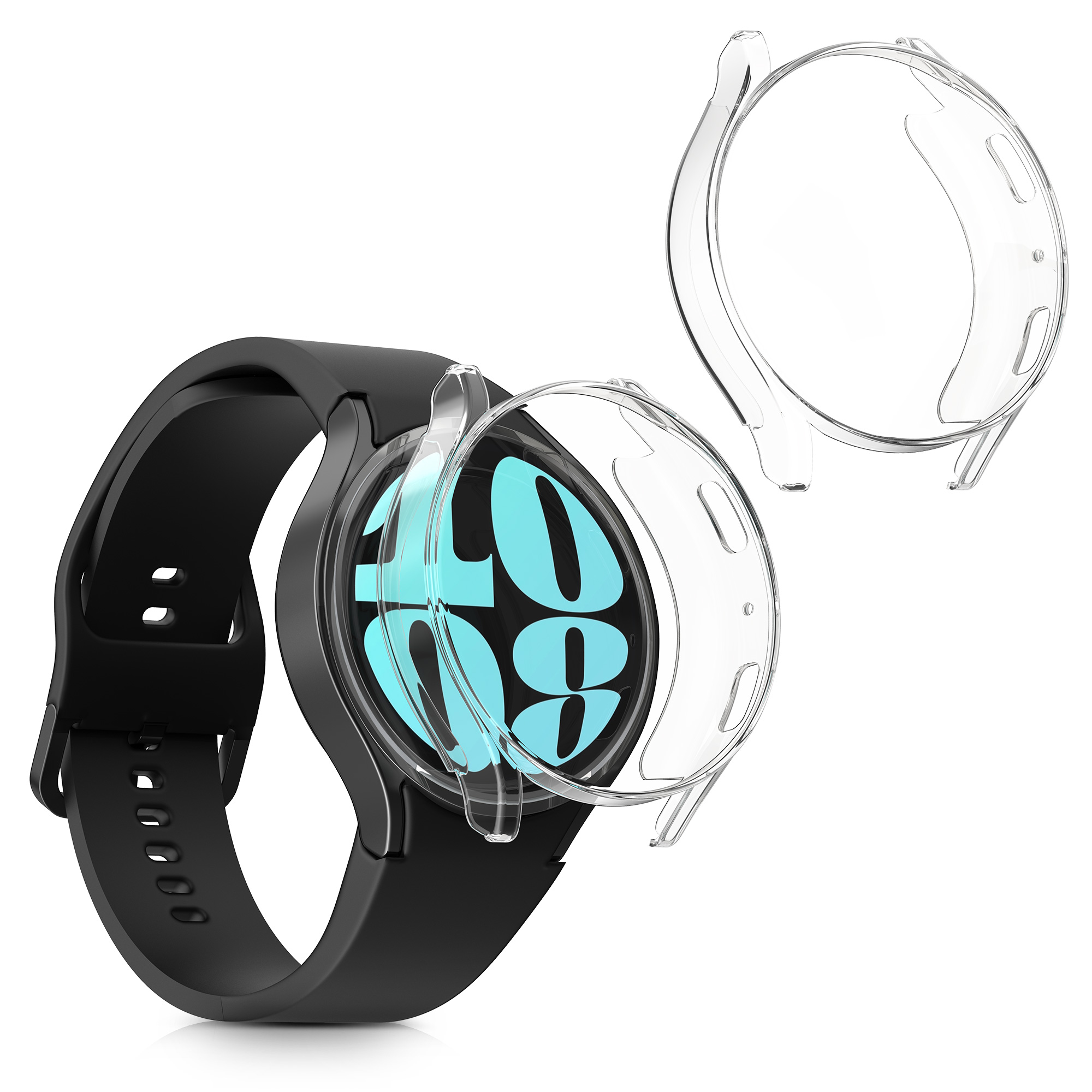2x obal s ochranným sklem pro Samsung Galaxy Watch 6 40mm kwmobile silikonové - transparentní