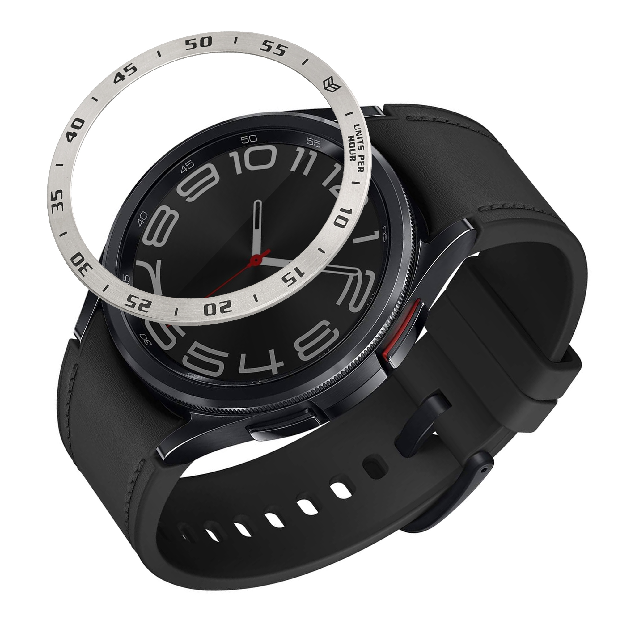 Ochranný rámeček na hodinky Galaxy Watch 6 Classic 43mm kwmobile stříbrný/černý
