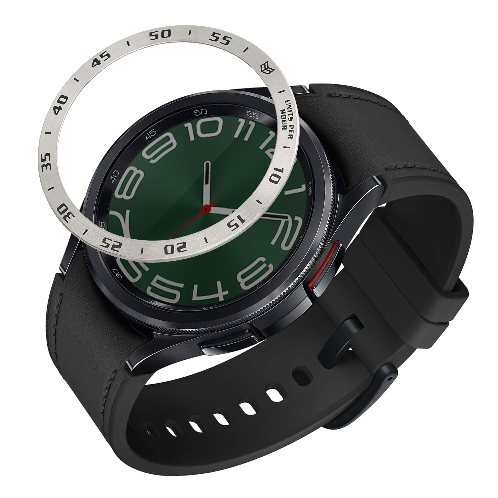Ochranný rámeček na hodinky Galaxy Watch 6 Classic 47mm kwmobile stříbrný/černý