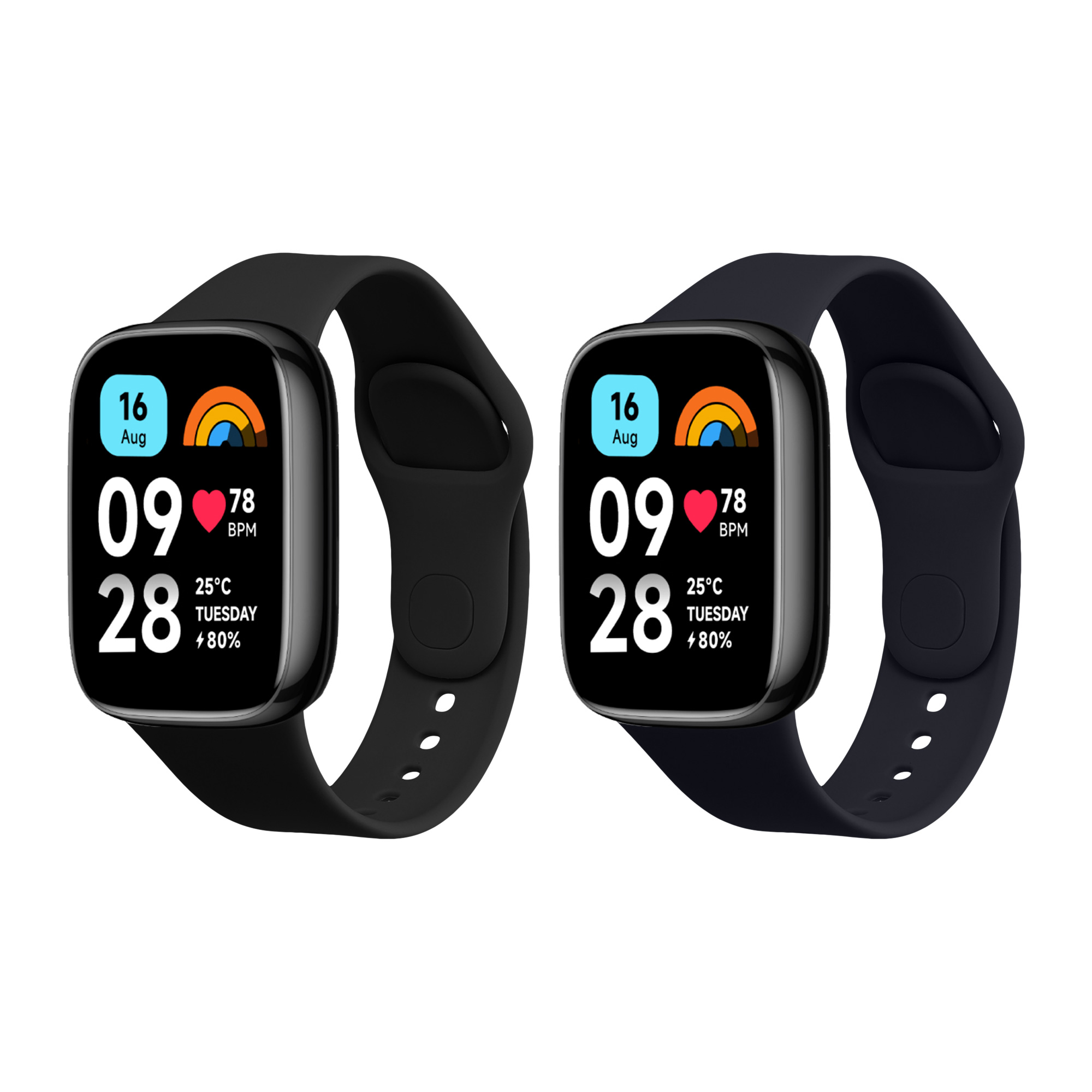 kwmobile řemínek k hodinkám Redmi Watch 3 Active - černá / tmavě modrá