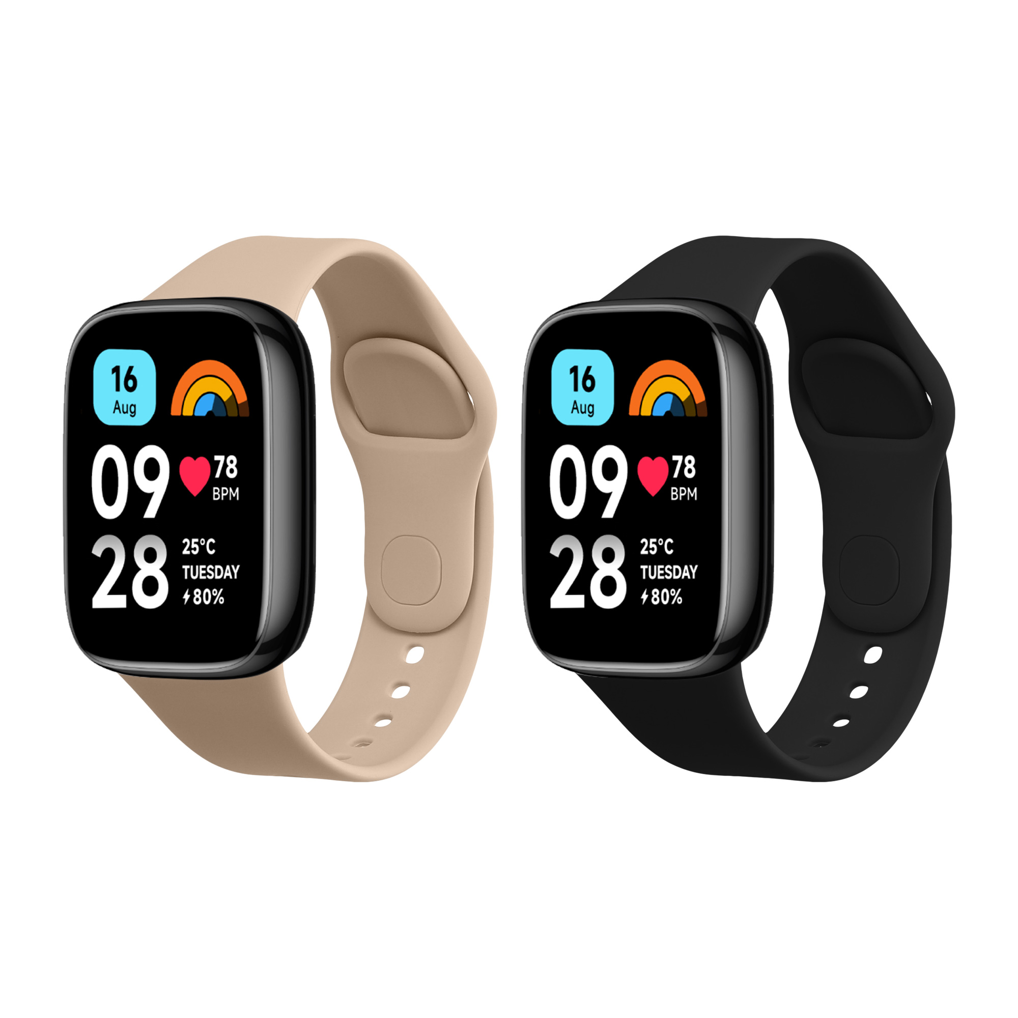 kwmobile řemínek k hodinkám Redmi Watch 3 Active - černá / béžová