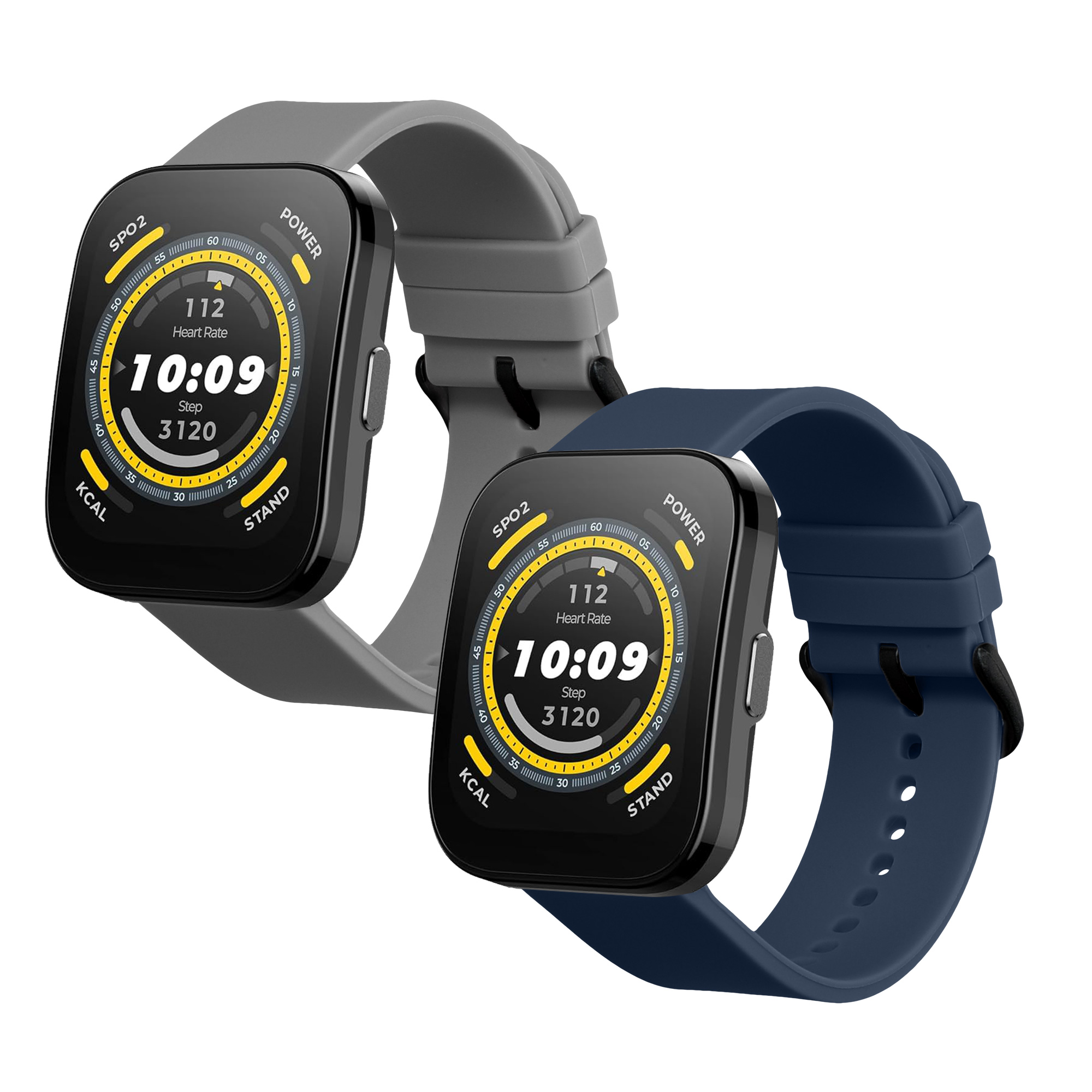 Řemínky pro 22mm Amazfit Bip 6 / Bip 5 Unity / Bip 5 / GTS 3 / Balance 2 / Helio kwmobile silikonové - tmavě modrá / šedá
