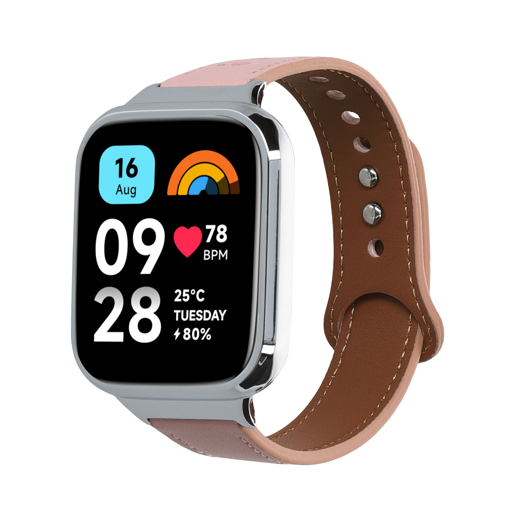 kwmobile řemínek k hodinkám Redmi Watch 3 Active / Redmi Watch 3 Lite - pudrově růžová