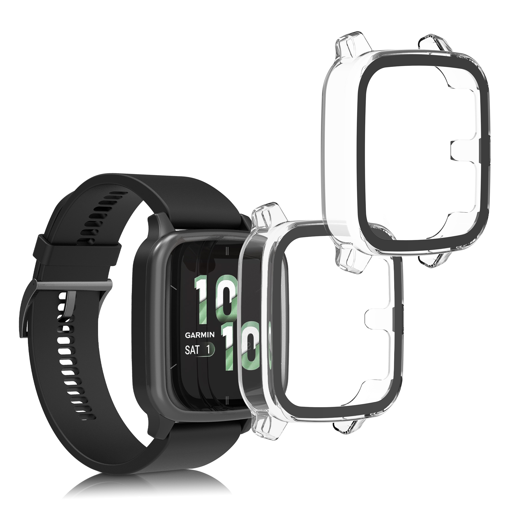 2 ks Ochranný kryt kwmobile pro Garmin Venu Sq 2 Music / Sq 2 - transparentní