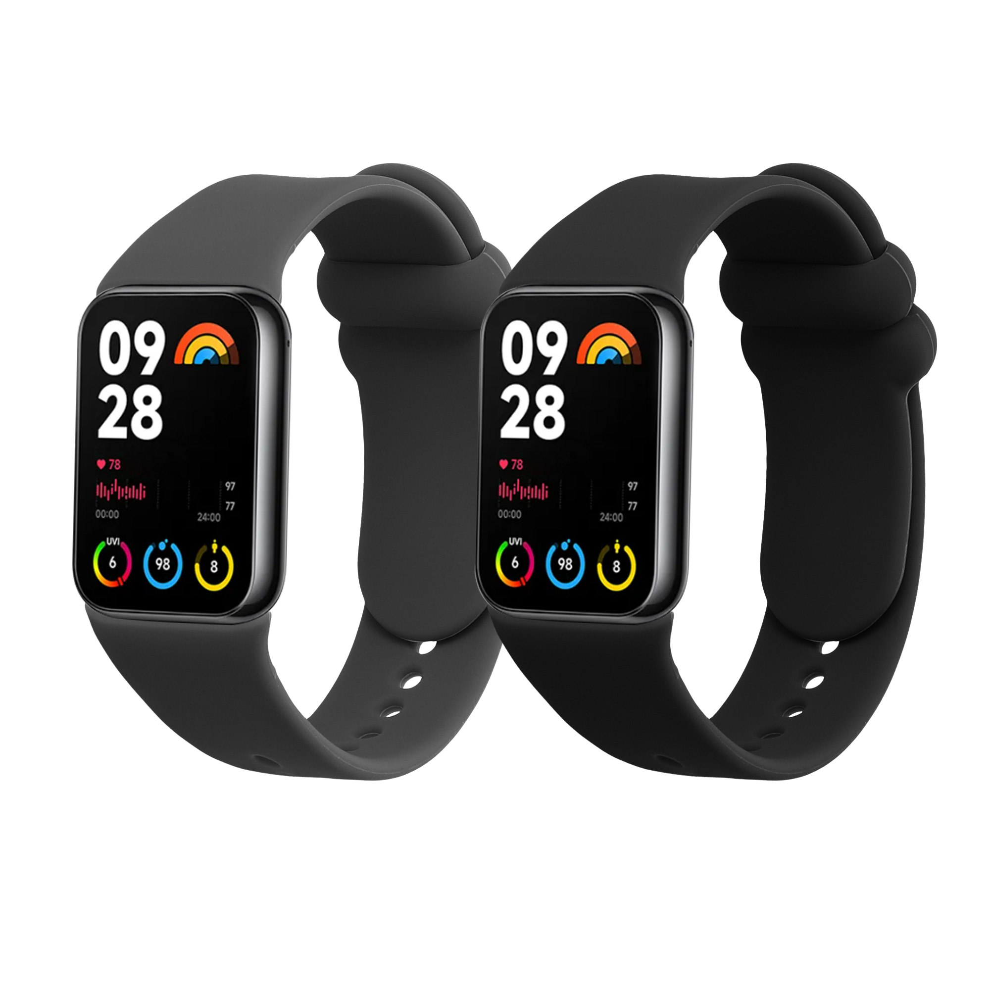 Řemínky pro Xiaomi Mi Band 8 Pro kwmobile silikonové - černá / šedá