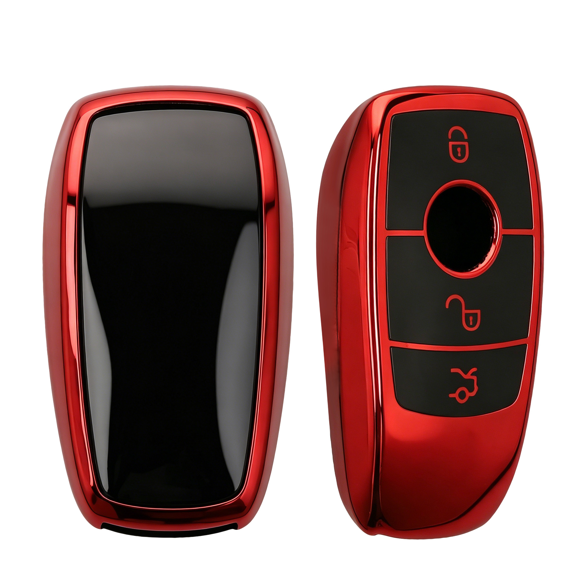 Obal na klíč od auta pro Mercedes-Benz chytrý klíč klíč od auta (only Keyless) kwmobile TPU - lesklá červená