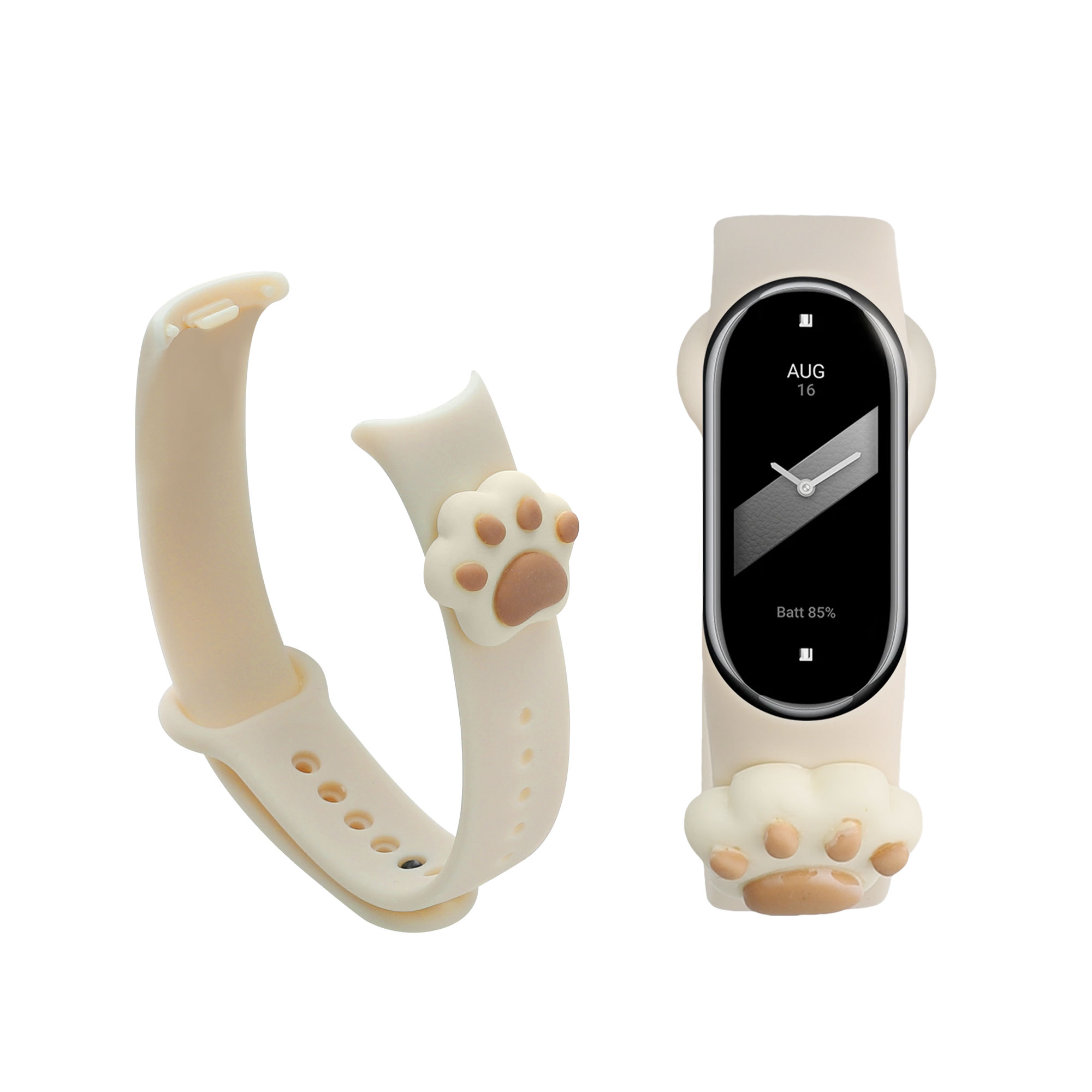 Řemínek Xiaomi Smart Band 10 / Smart Band 9 / 8 Wristband kwmobile - cat white