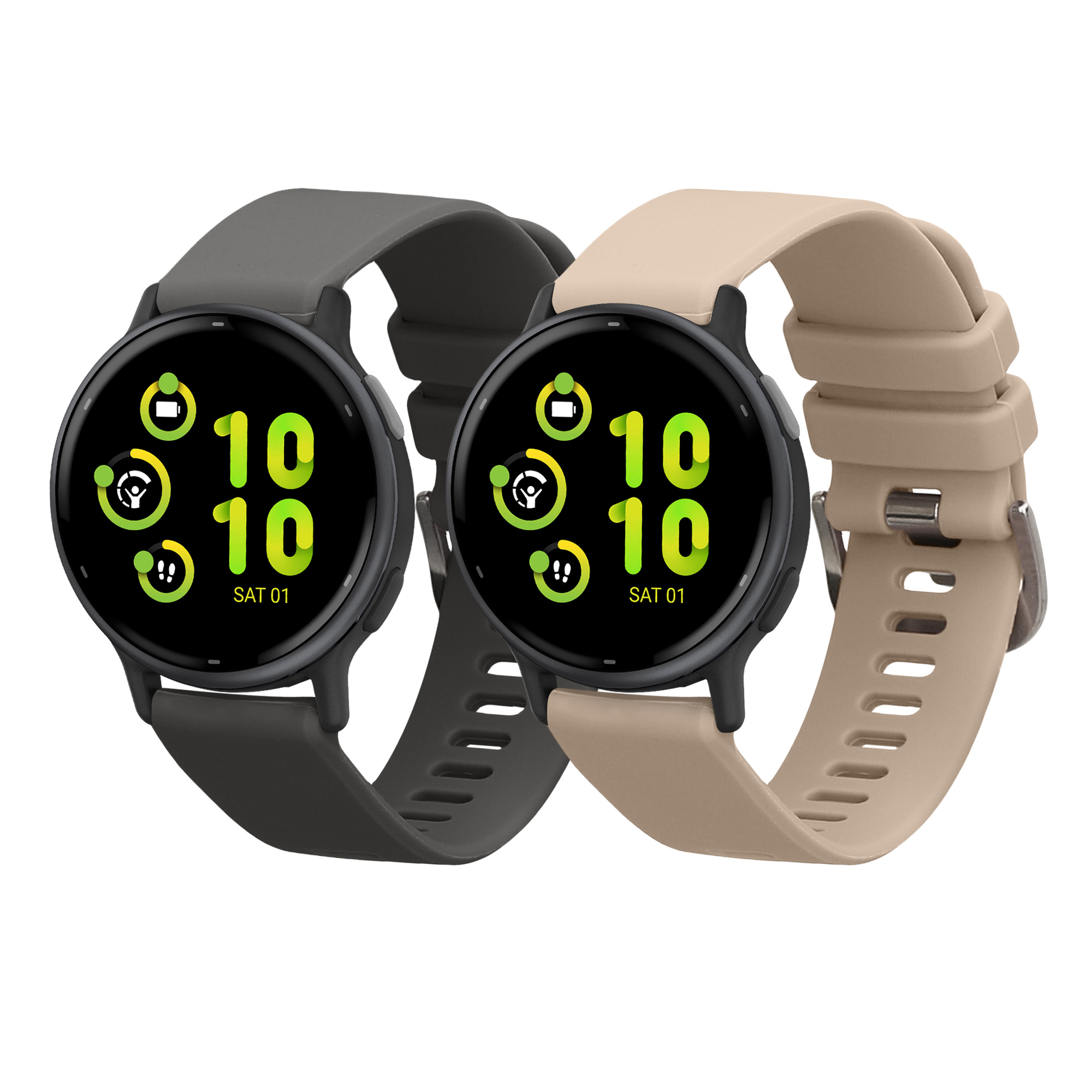 Řemínek kwmobile pro Garmin vivoactive 5 / active 5 - 2 ks, šedá / krémová