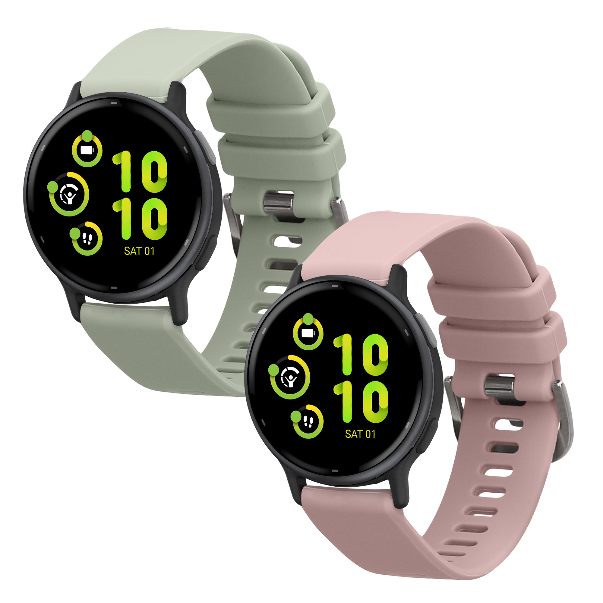 Řemínky pro Garmin vivoactive 5 / active 5 kwmobile silikonové - pastelově zelená / levandulová